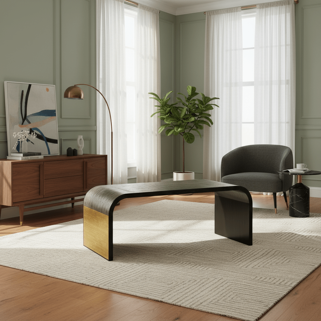 JC Modern - Fusion Collection - Fusion Etched Brass Cocktail Table Coffee Tables| Jonathan Charles
