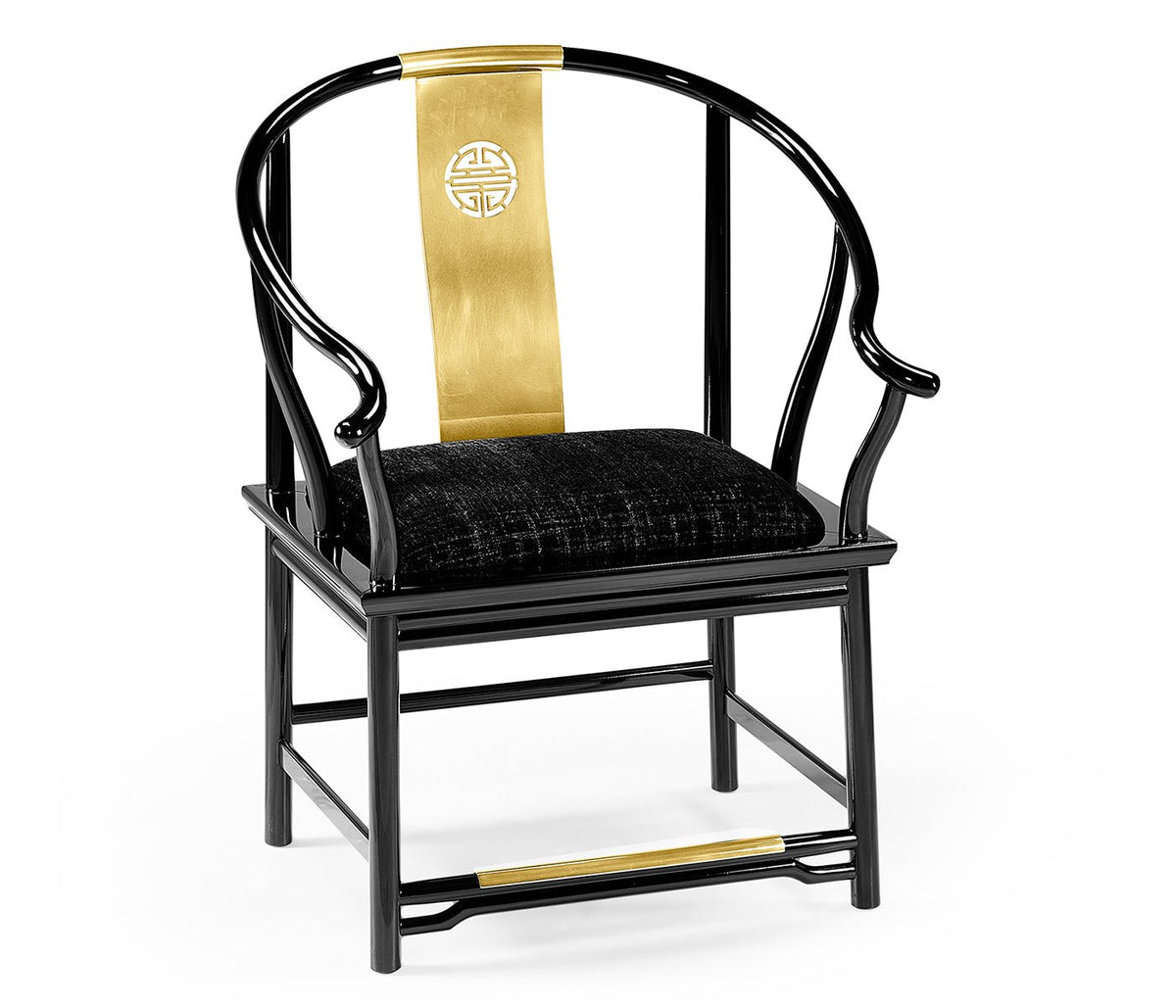 JC Modern - Fusion Collection - Fusion Rounded Black Gloss Dining Arm Chair Dining Chairs| Jonathan Charles