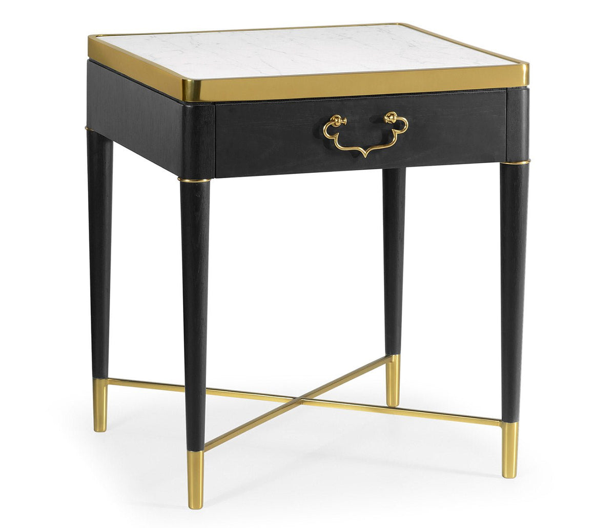 JC Modern - Fusion Collection - Fusion Square Oak & Marble Lamp Table Accent & End Tables| Jonathan Charles