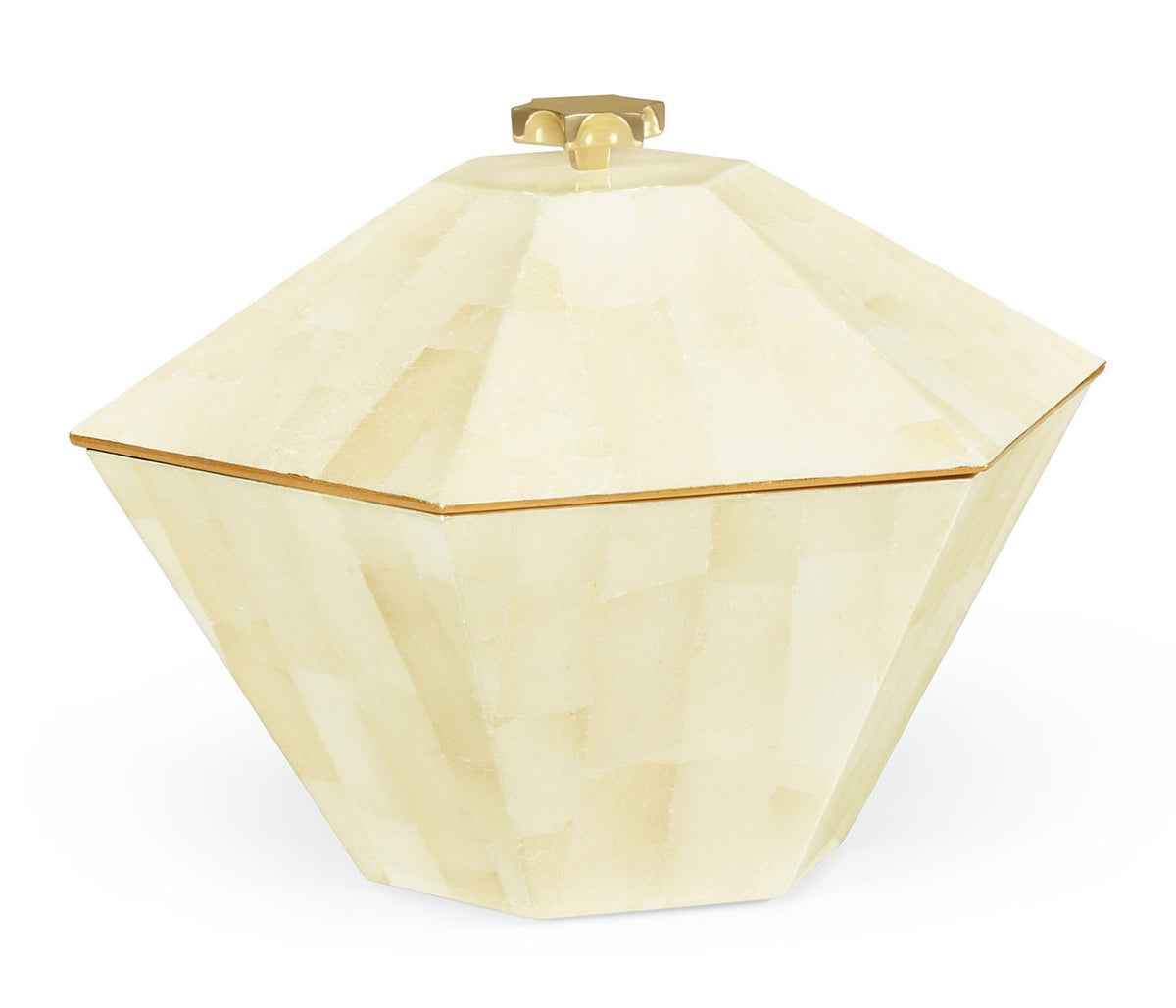 JC Modern - Indochine Collection - Dutch White Eggshell Hexagonal Box Ground Decors| Jonathan Charles