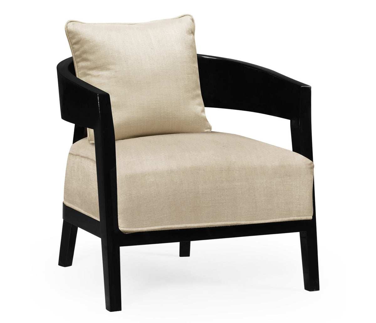 JC Modern - Indochine Collection - Smoky Black Tub Chair with Back Pillow Chairs| Jonathan Charles