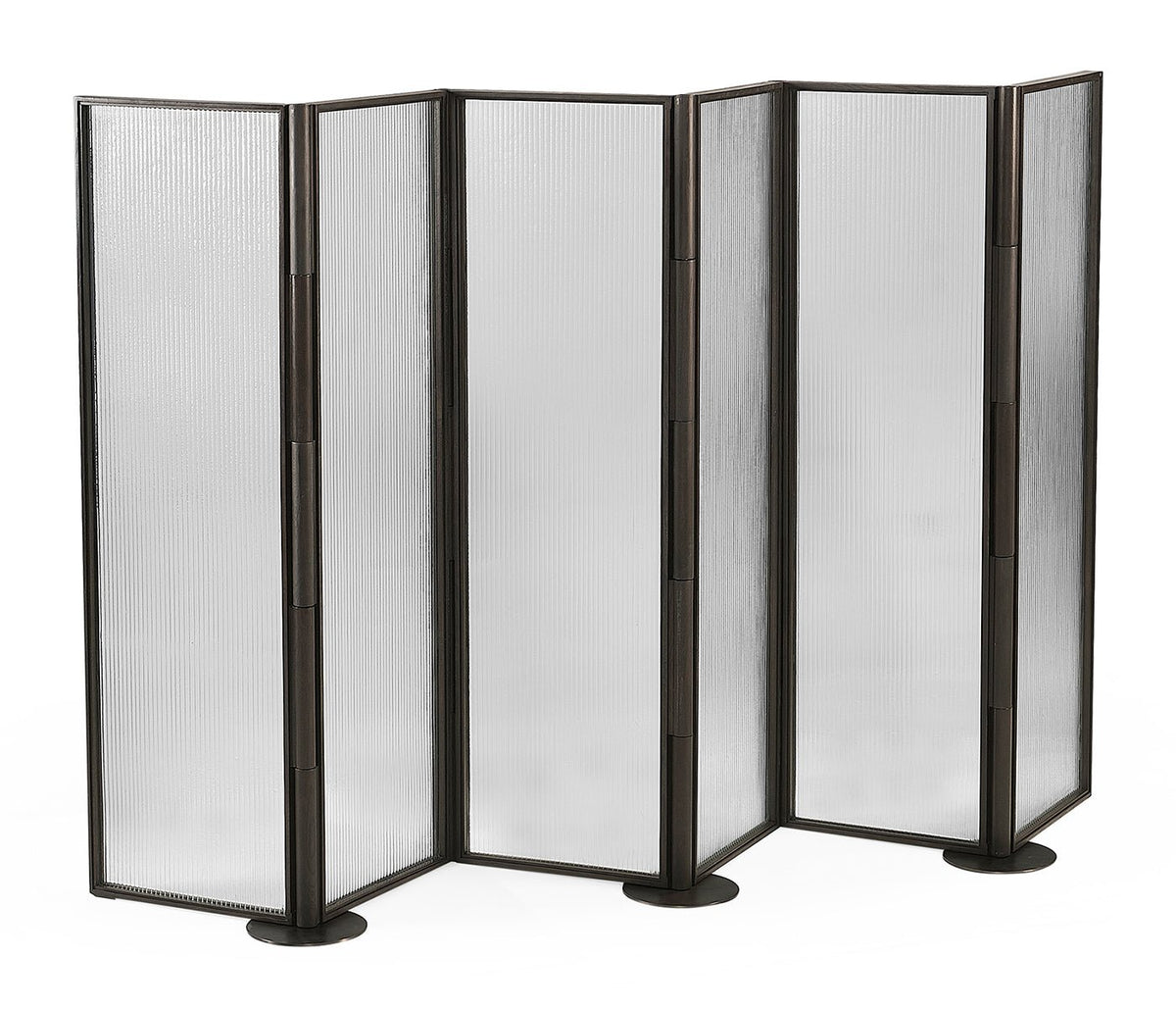 JC Modern - Langkawi Collection - Dark Brown Ash & Grooved Glass Screen Ground Decors| Jonathan Charles
