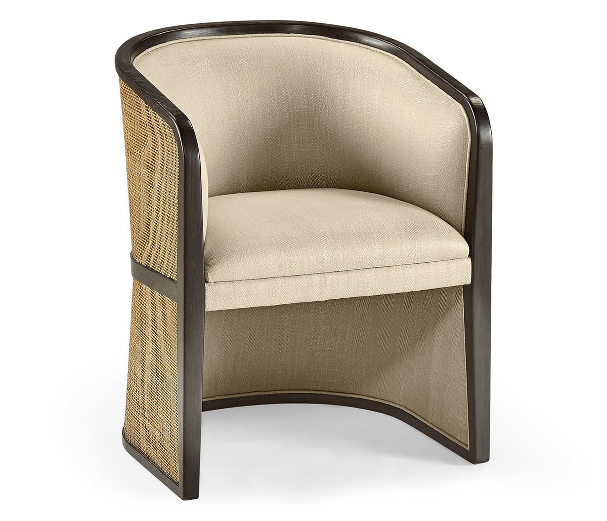 JC Modern - Langkawi Collection - Dark Brown Ash & Woven Rattan Tub Chair Chairs| Jonathan Charles