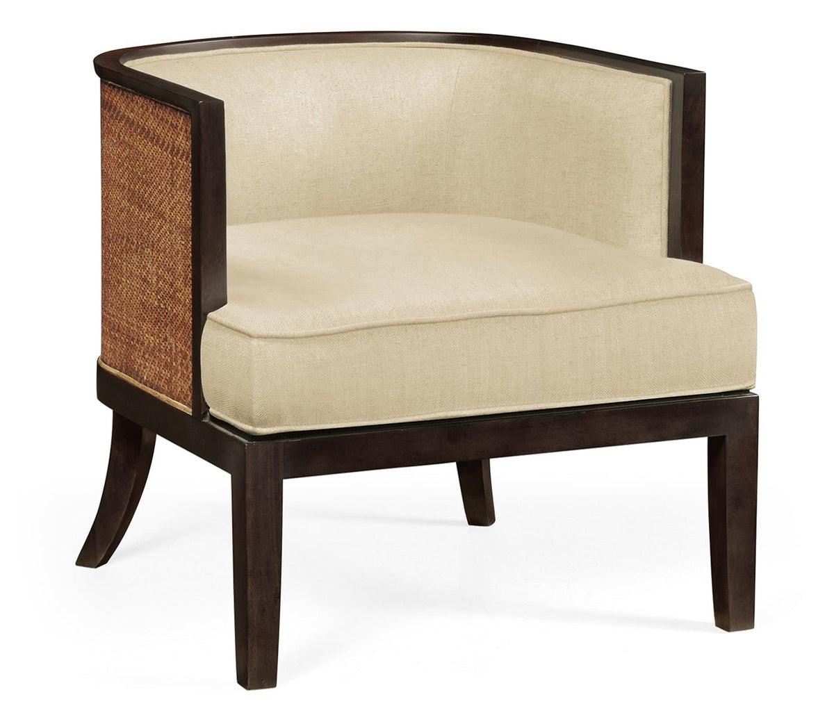 JC Modern - Langkawi Collection - Langkawi Occasional Tub Chair with Rattan Matte Back Chairs| Jonathan Charles