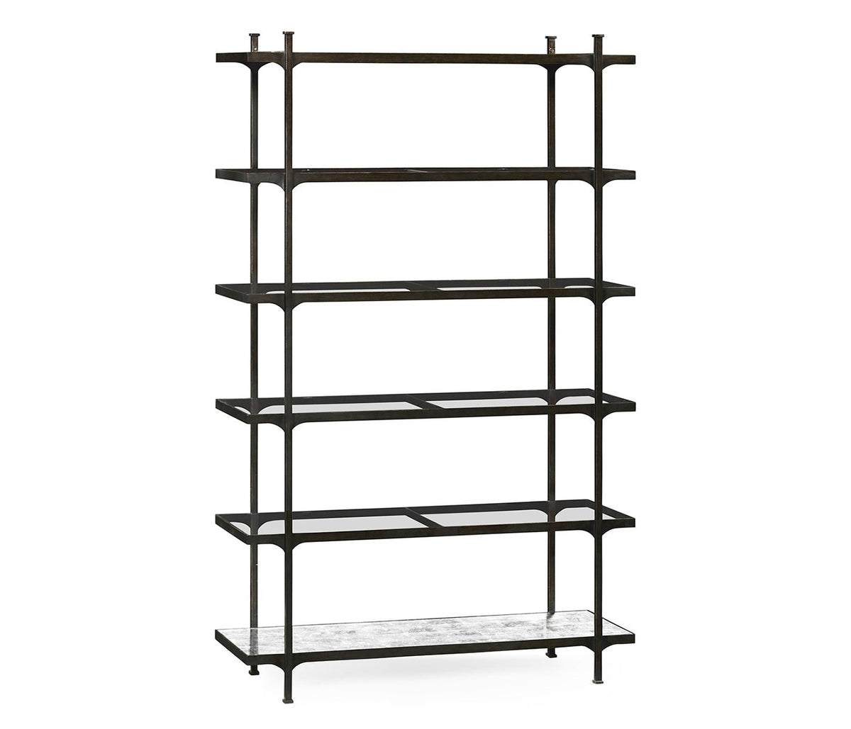 JC Modern - Luxe Collection - Distressed Bronze Six Tier Étagère Ground Decors| Jonathan Charles