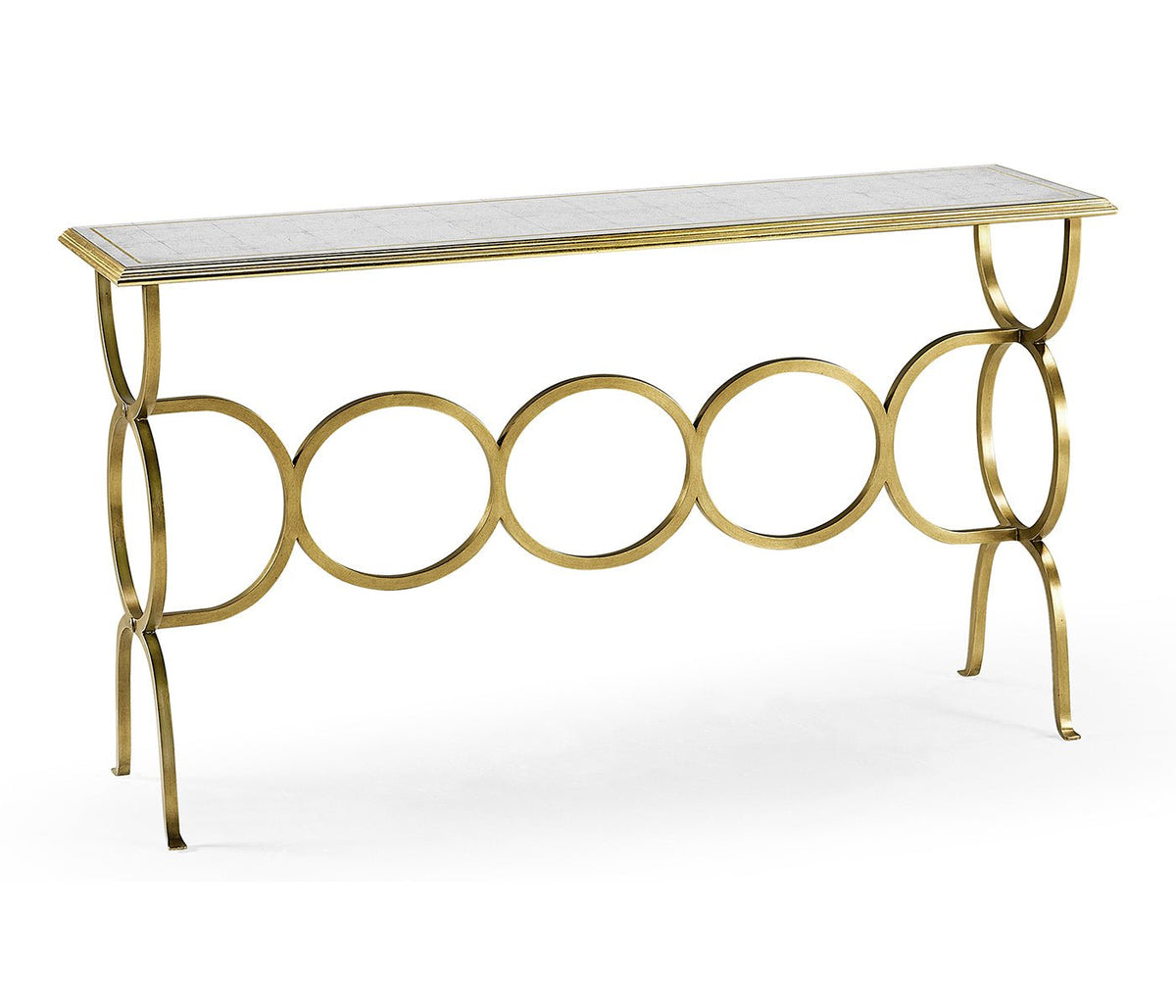 JC Modern - Luxe Collection - Églomisé & Gilded Iron Circles Console Consoles & Sideboards| Jonathan Charles