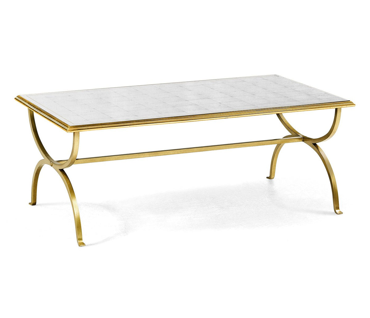 JC Modern - Luxe Collection - Églomisé & Gilded Iron Coffee Table Accent & End Tables| Jonathan Charles