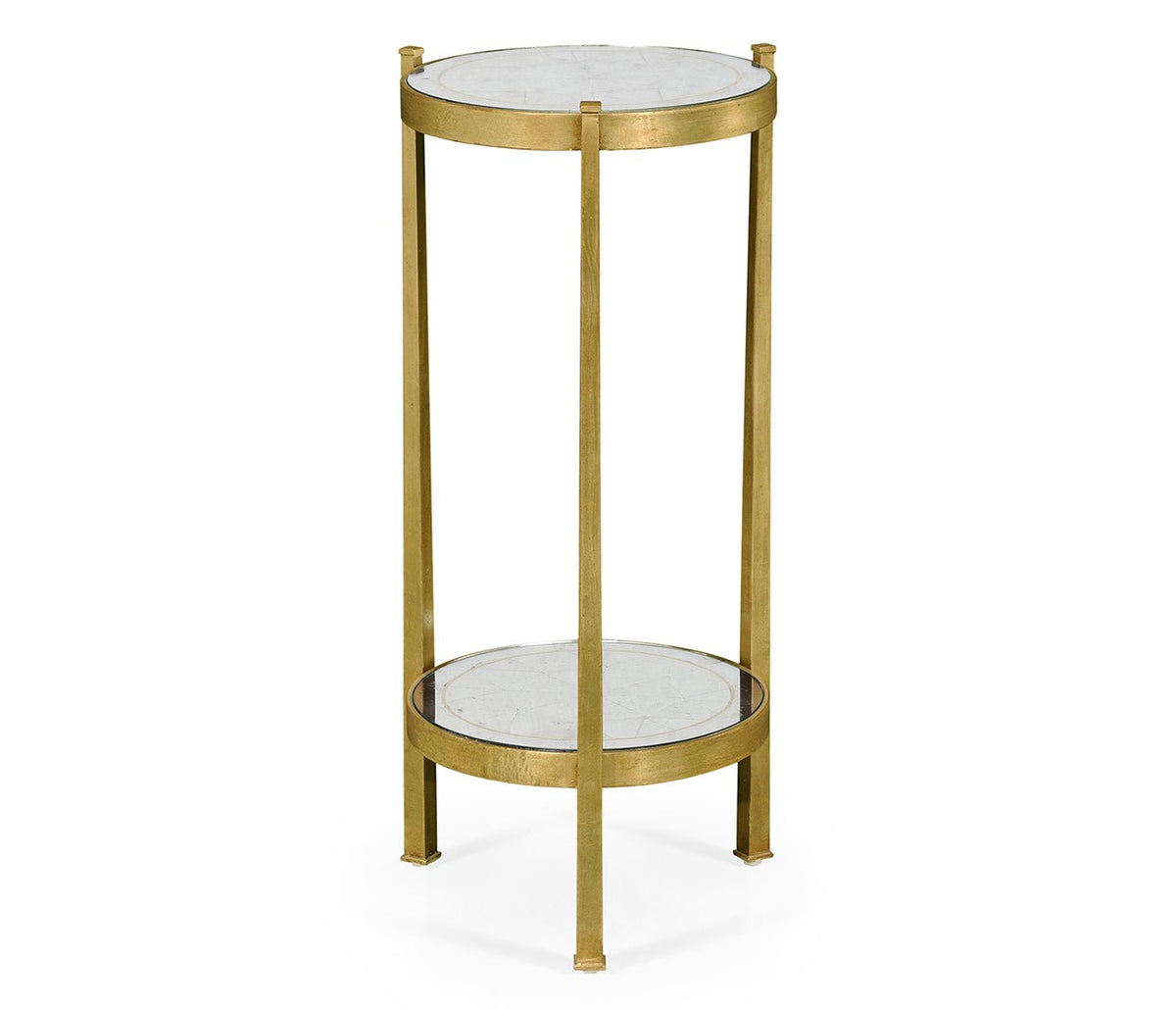JC Modern - Luxe Collection - Églomisé & Gilded Iron Wine Table Accent & End Tables| Jonathan Charles