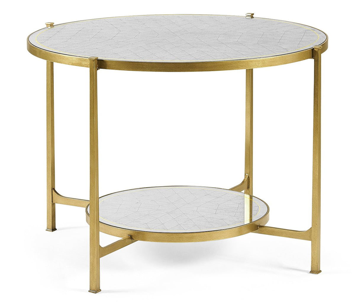 JC Modern - Luxe Collection - Églomisé & Gilt Iron Centre Table Accent & End Tables| Jonathan Charles