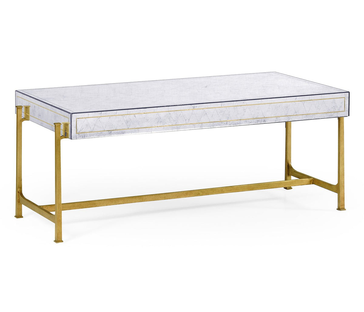 JC Modern - Luxe Collection - Églomisé & Iron Box Top Coffee Table Accent & End Tables| Jonathan Charles