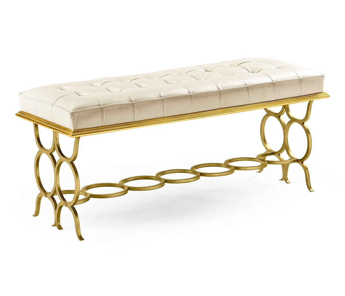 JC Modern - Luxe Collection - Gilded Iron "Circles" Bench Ground Decors| Jonathan Charles