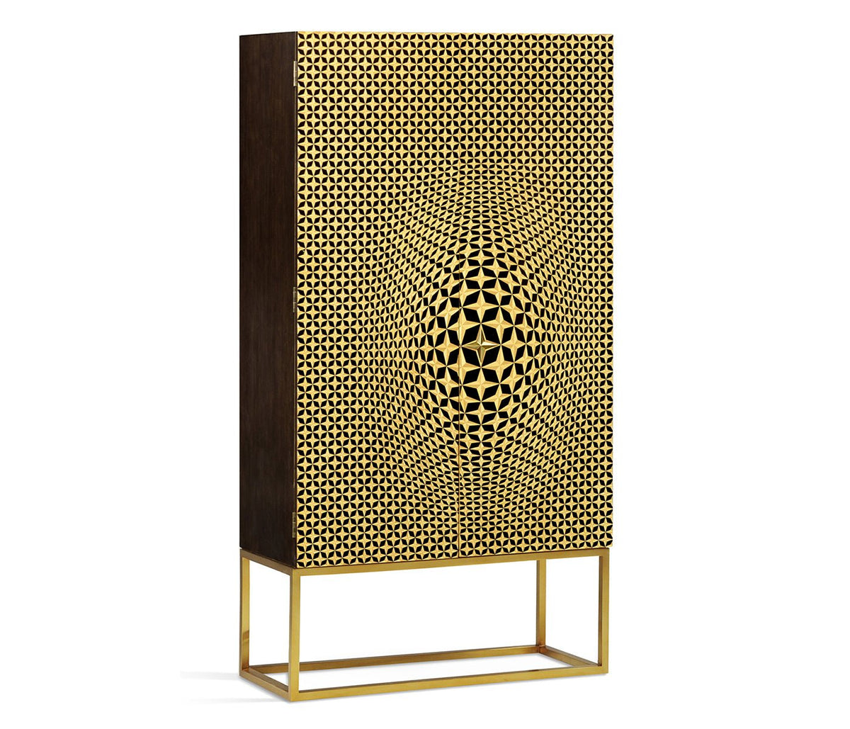 JC Modern - Op Art Collection - Four-Point Star 3D Geometric Cabinet Cabinets & Chests| Jonathan Charles