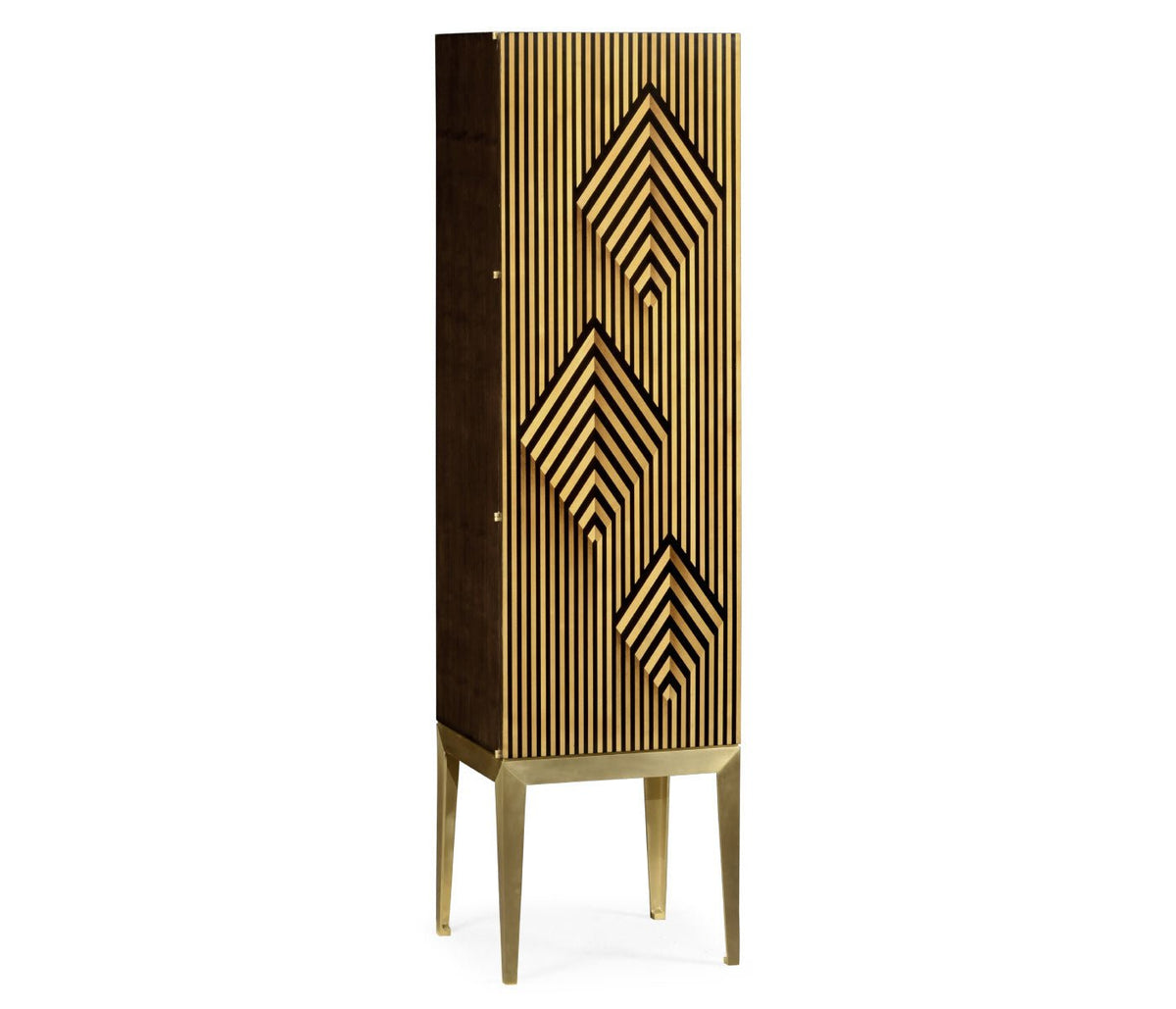 JC Modern - Op Art Collection - Op Art Diamond Bright Satinwood Left Drinks Cabinet Cabinets & Chests| Jonathan Charles