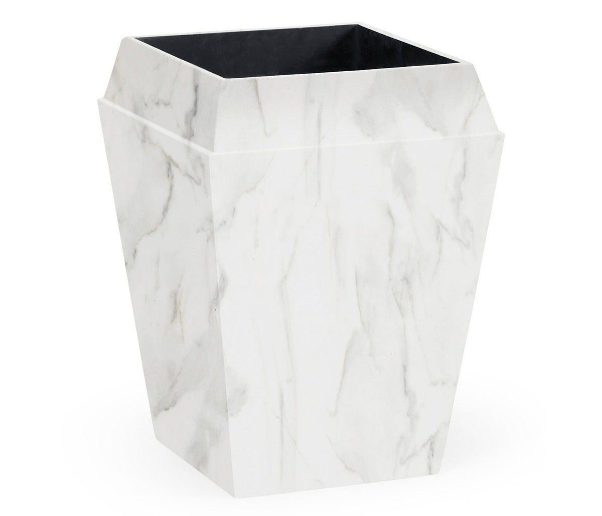 JC Outdoor - Biscayne Collection - Small Square Faux White & Grey Marble Planter Ground Decors| Jonathan Charles