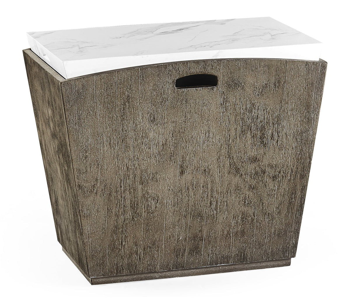 JC Outdoor - Hampton Collection - Rectangular Grey & Faux White Marble Storage End Table Accent & End Tables| Jonathan Charles