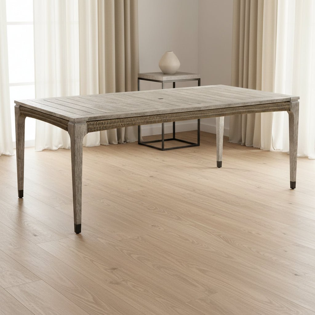 JC Outdoor - Hampton Collection - Rectangular Navajo Sand & Rattan Dining Table Dining Tables| Jonathan Charles