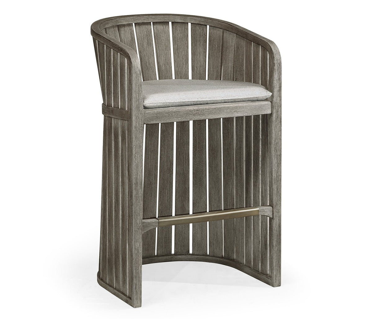 JC Outdoor - Hampton Collection - Slatted Grey Tub Bar Stool Benches| Jonathan Charles