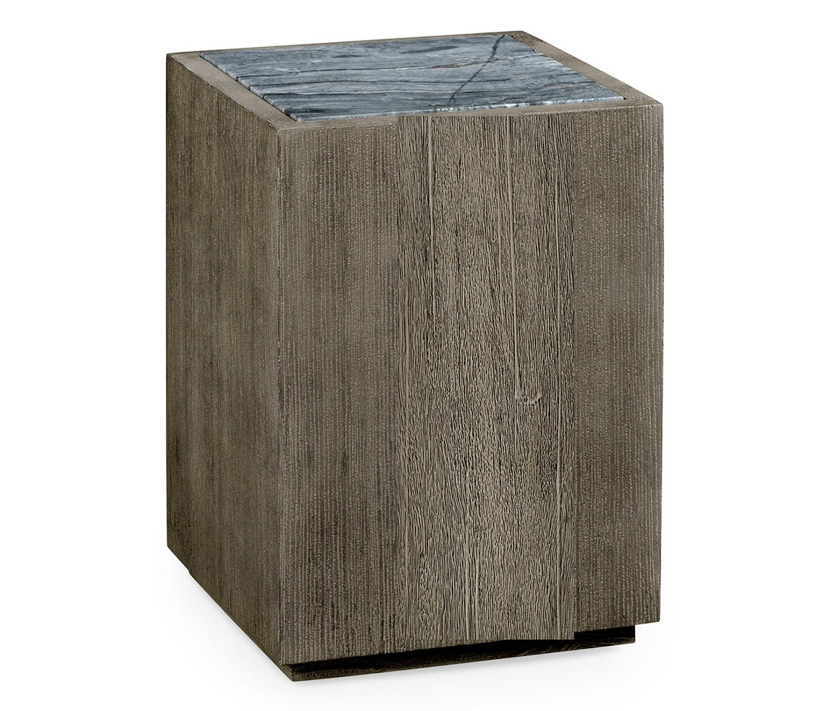 JC Outdoor - Hampton Collection - Square Grey End Table with a Light Marble Top Accent & End Tables| Jonathan Charles