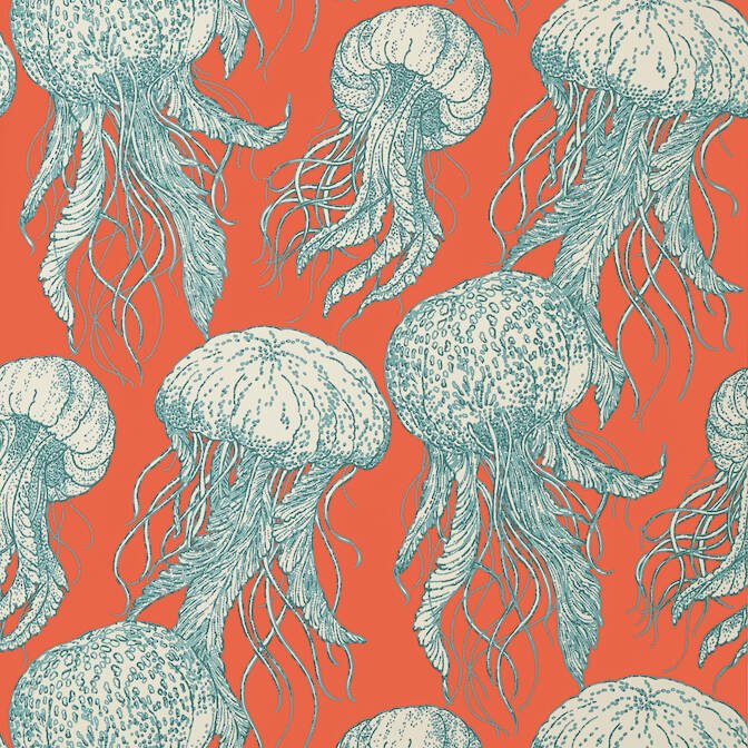 JELLY FISH BLOOM,Wallpaper Wallpaper| Thibaut Design