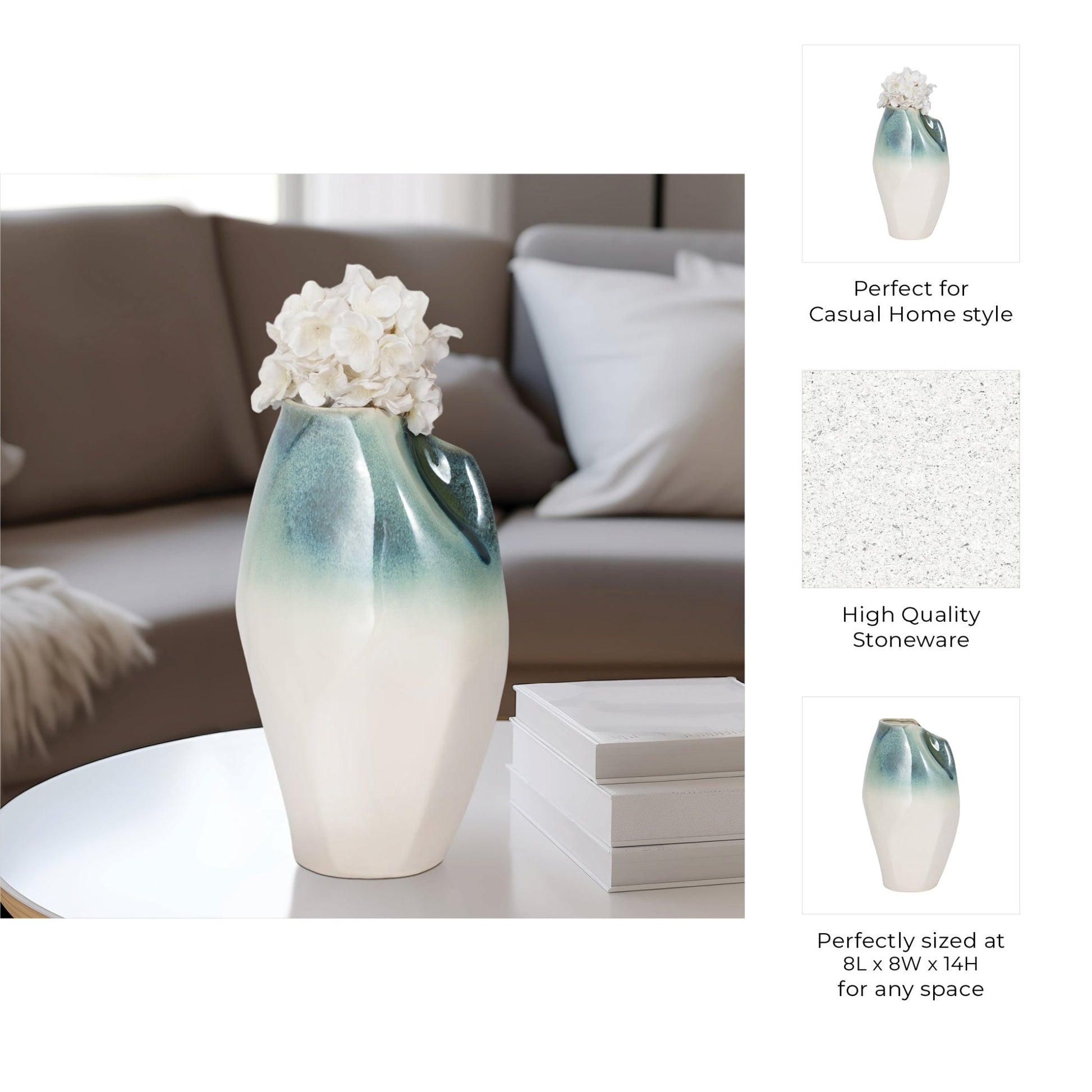 Jenelle Ceramic Vase Vases and Jars| Sagebrook Home