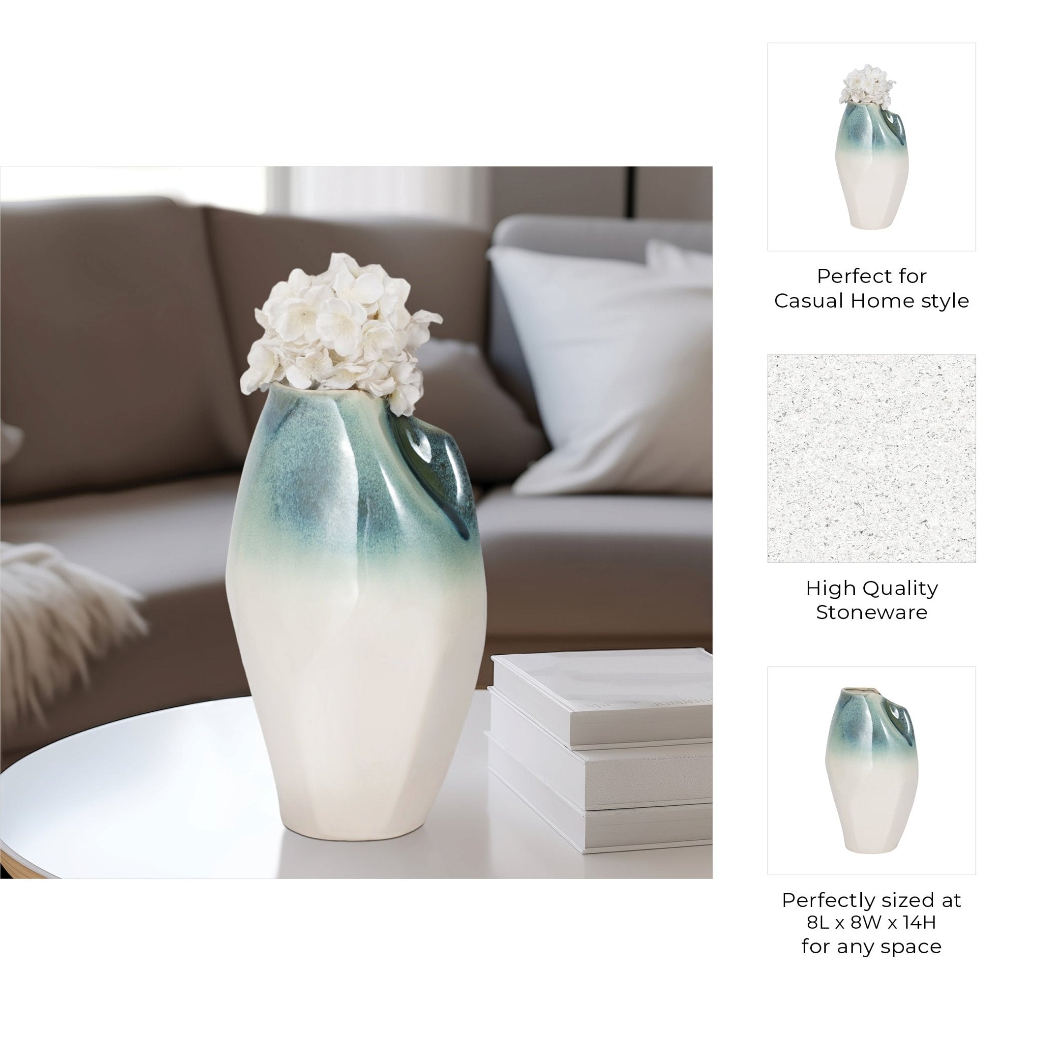 Jenelle Ceramic Vase Vases and Jars| Sagebrook Home