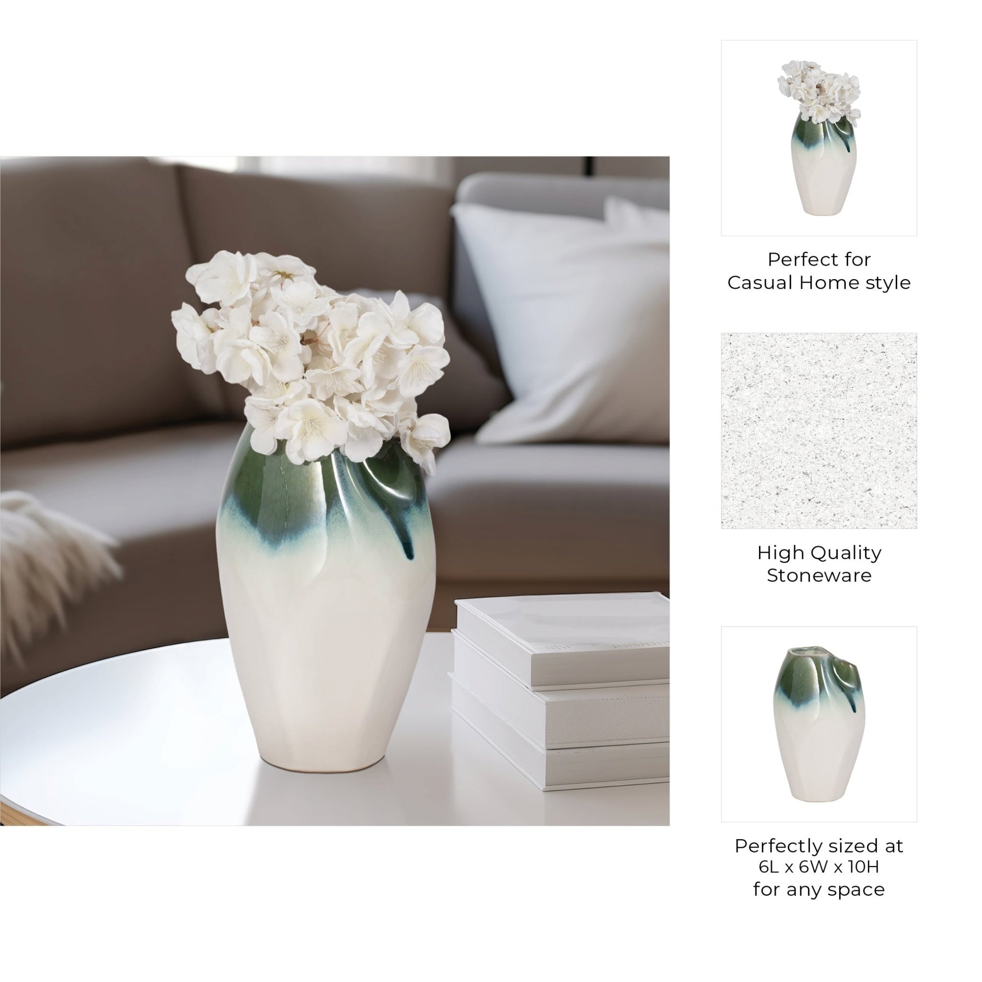 Jenelle Ceramic Vase Vases and Jars| Sagebrook Home