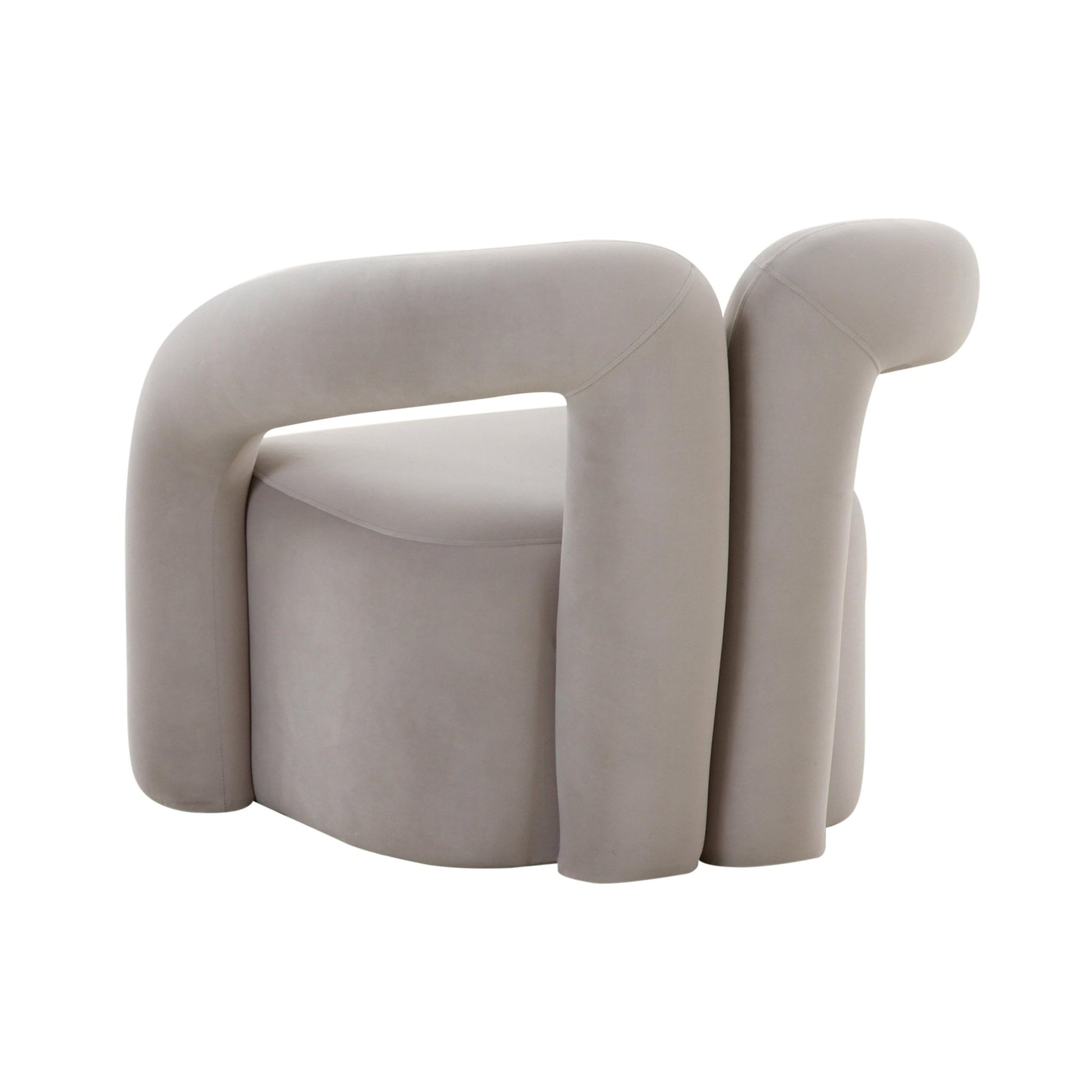 Jenn Grey Velvet Accent Chair Chairs| TOV