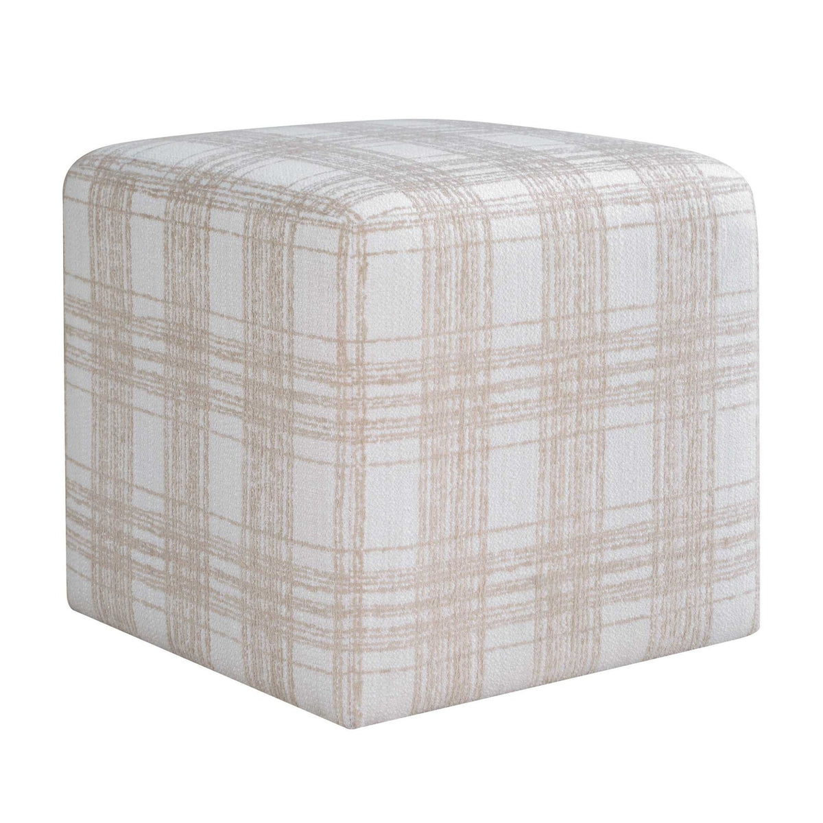 Joie Porcelain Plaid Ottoman Ottomans| Uttermost