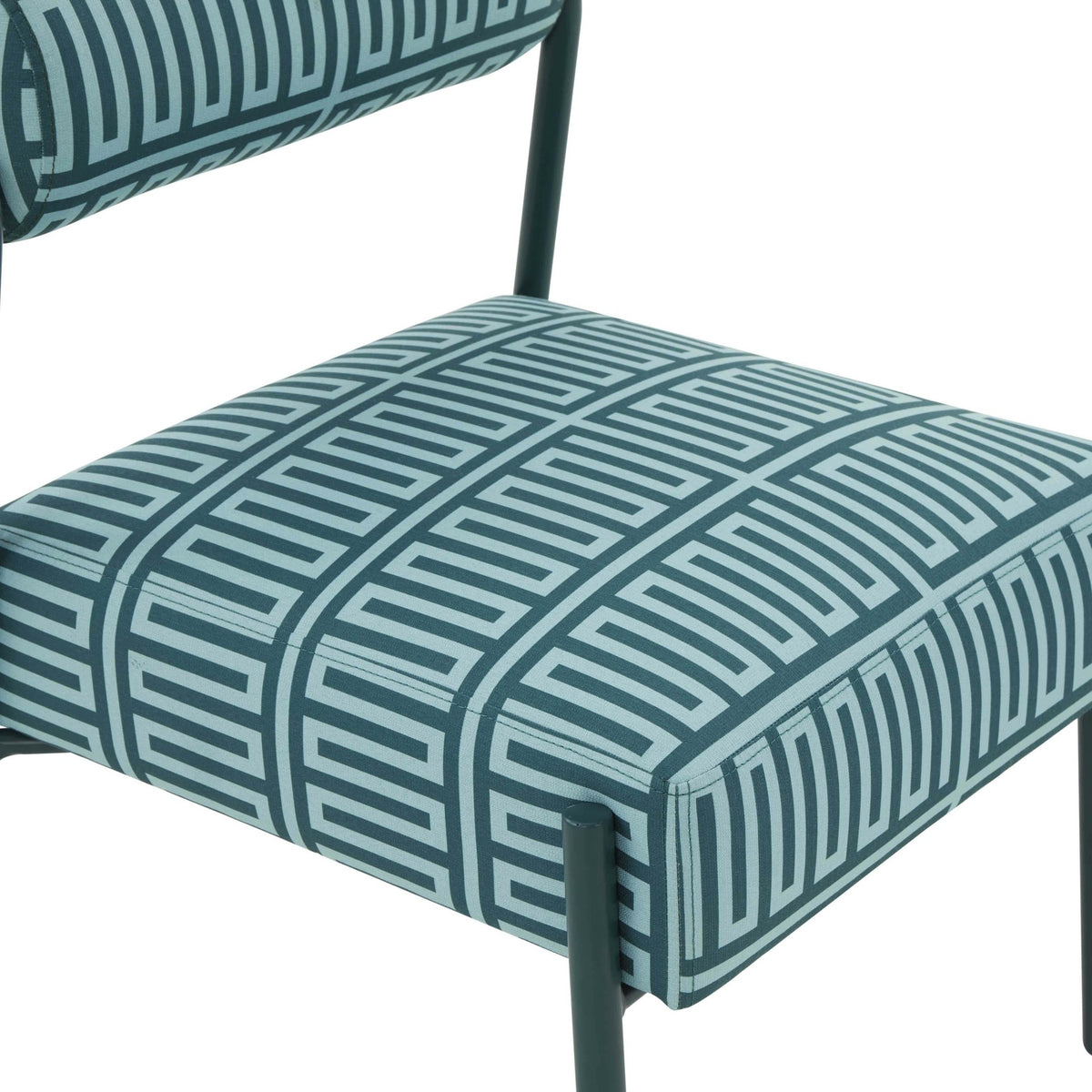 Jolene Green Patterned Linen Accent Chair Chairs| TOV