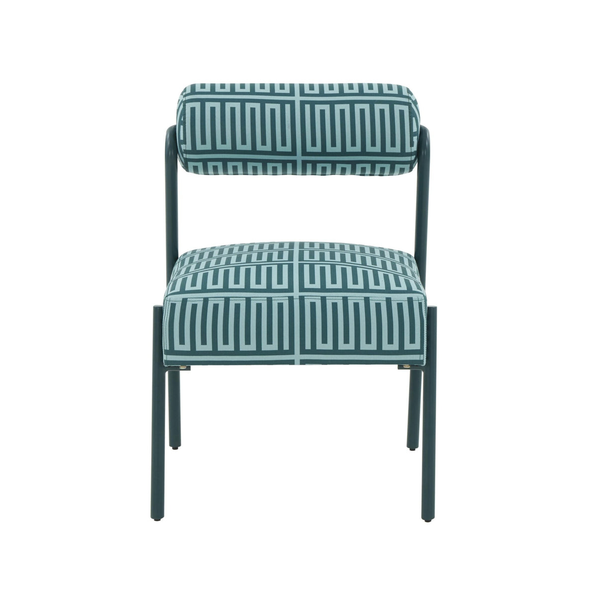 Jolene Green Patterned Linen Accent Chair Chairs| TOV
