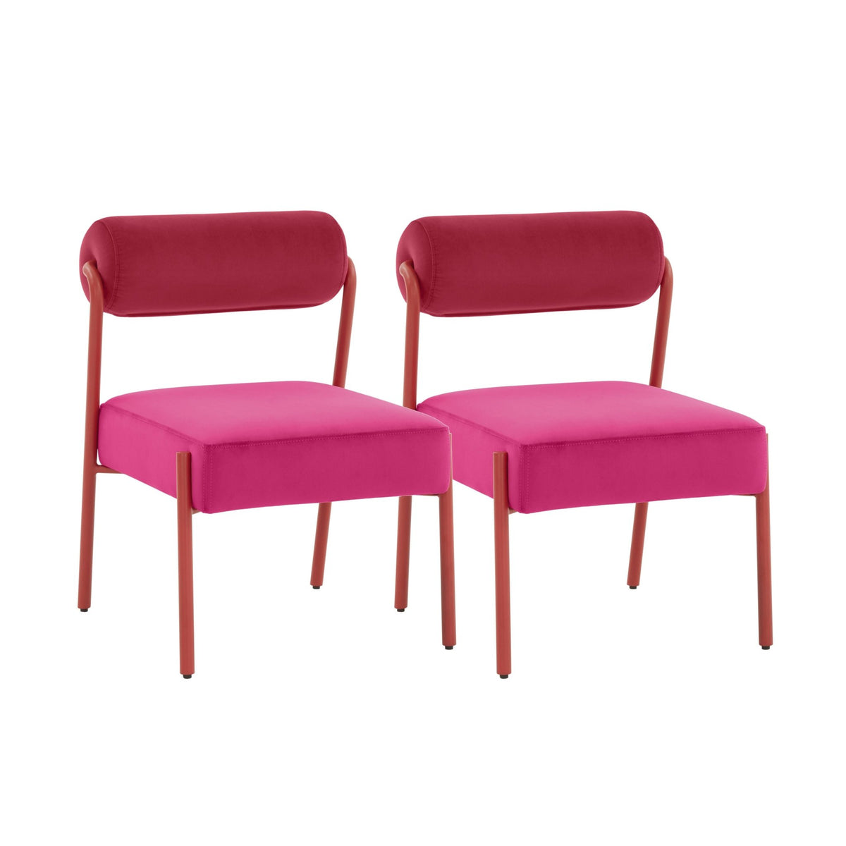 Jolene Hot Pink Velvet Dining Chair - Set of 2 Dining Chairs| TOV