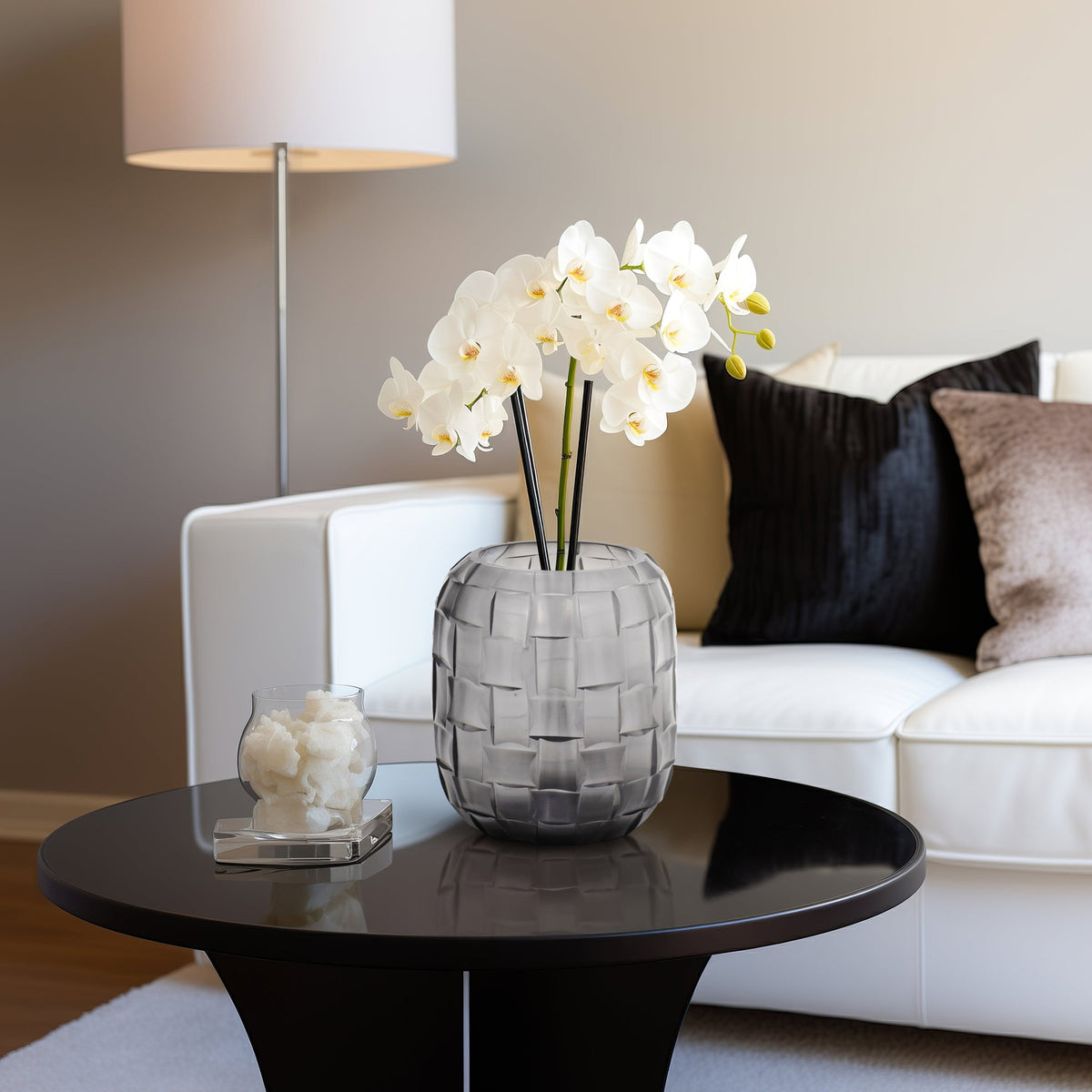 Jordan Glass,Woven Finish Vase, Gray Vases and Jars| Sagebrook Home