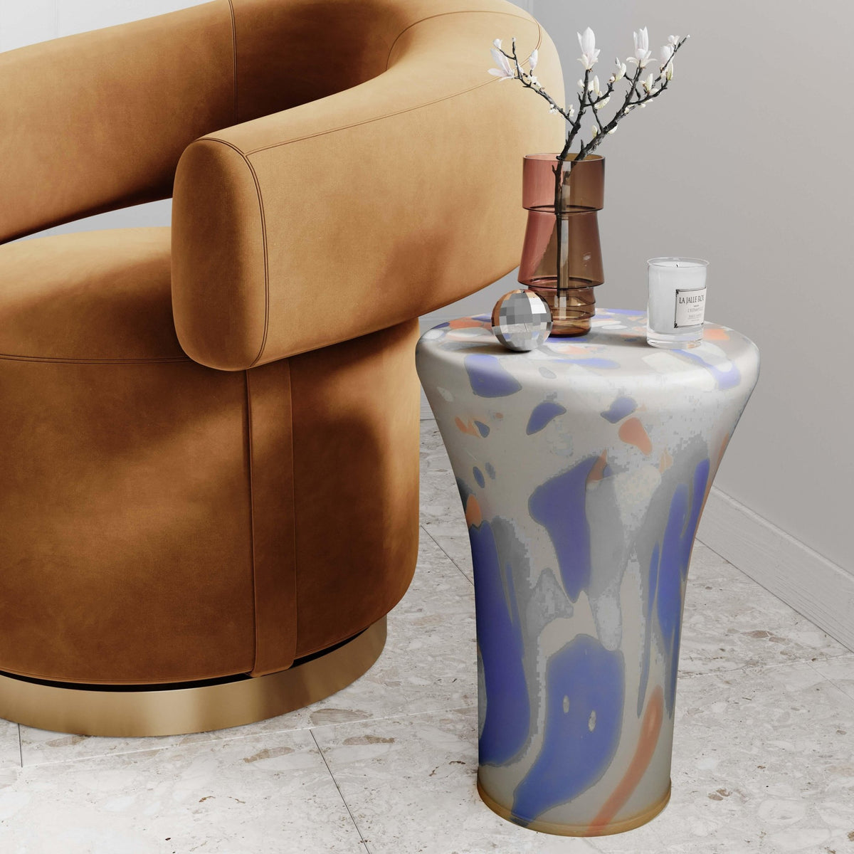 Journee Glass Side Table End Tables| TOV