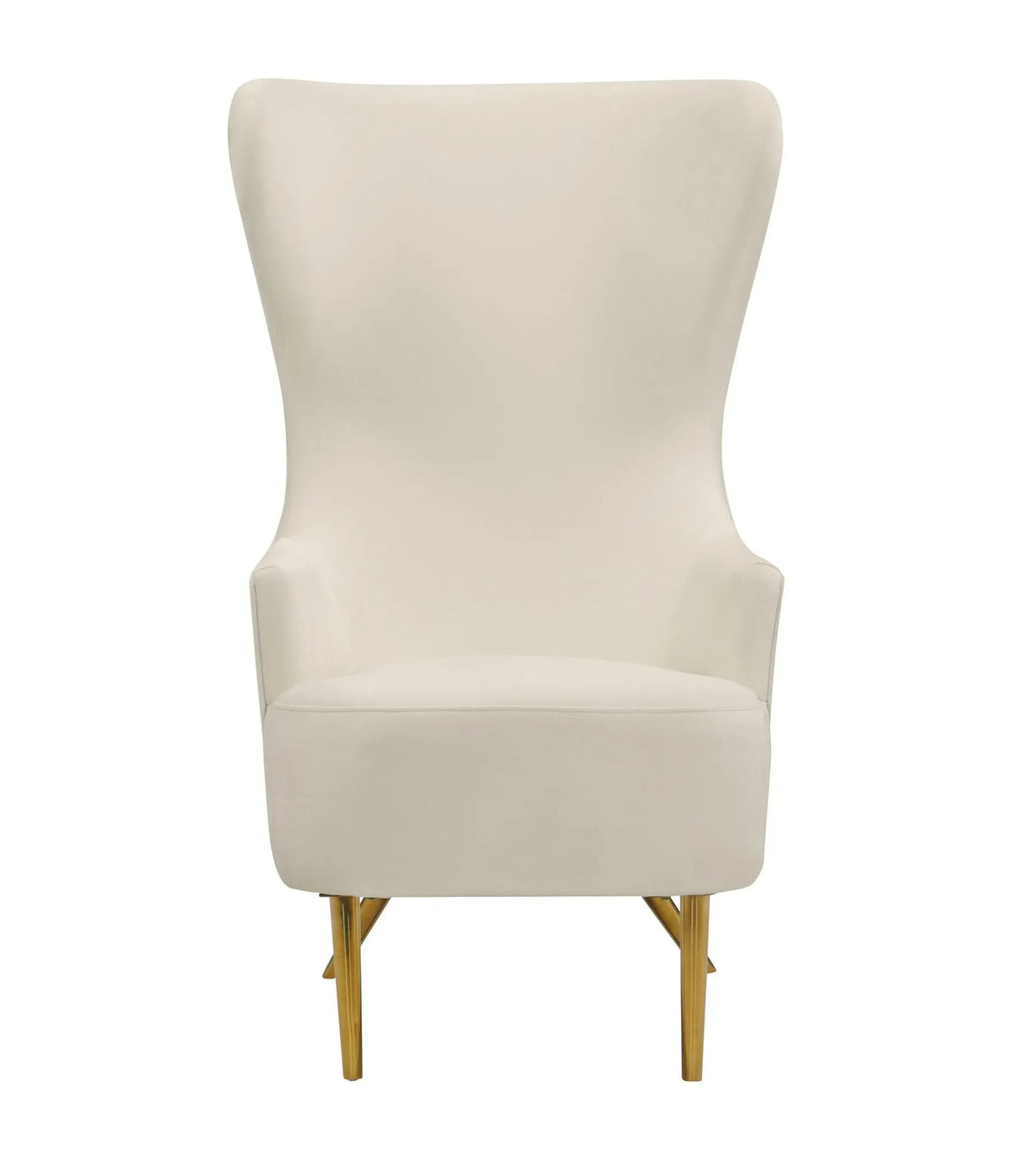 Julia Cream Wingback Velvet Chair Chairs| TOV