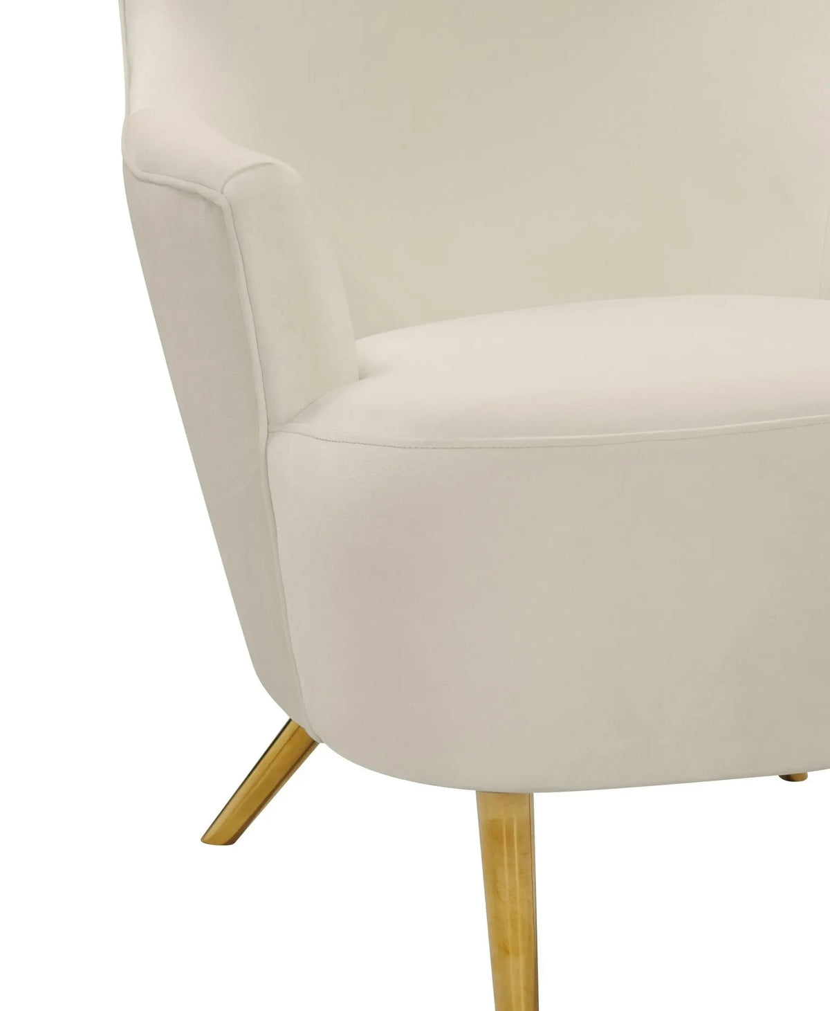Julia Cream Wingback Velvet Chair Chairs| TOV