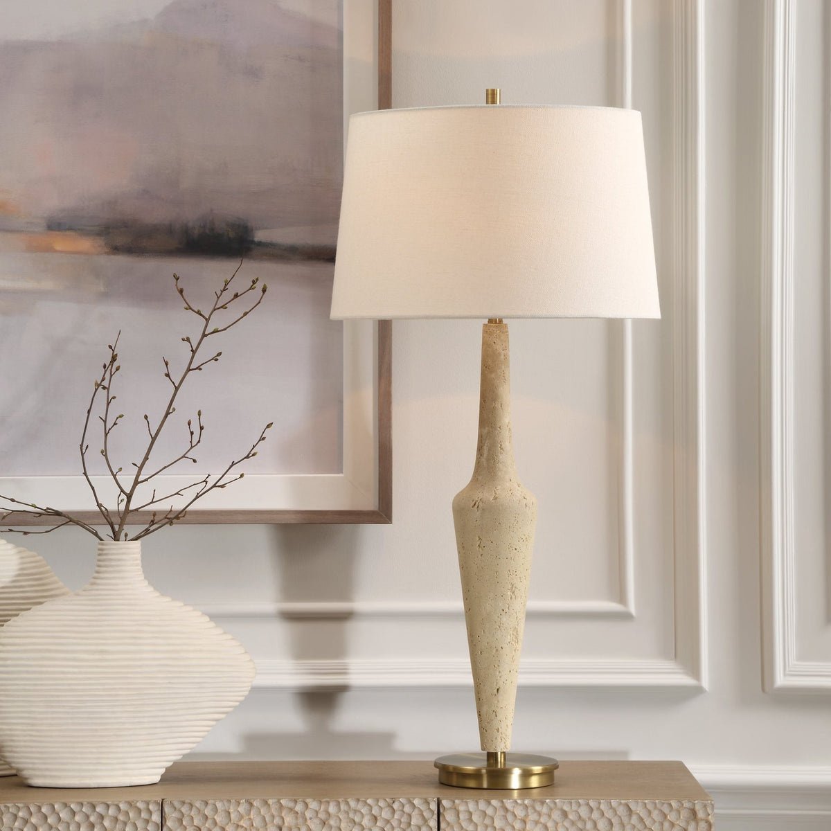 Juliet Travertine Table Lamp Table Lamps| Uttermost