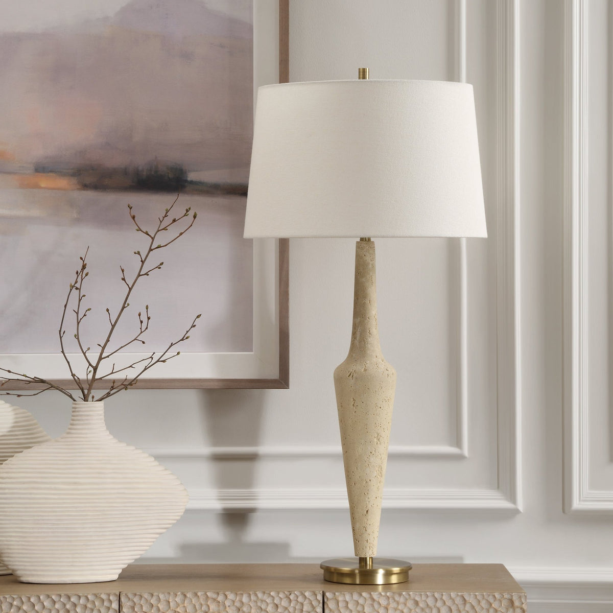 Juliet Travertine Table Lamp Table Lamps| Uttermost