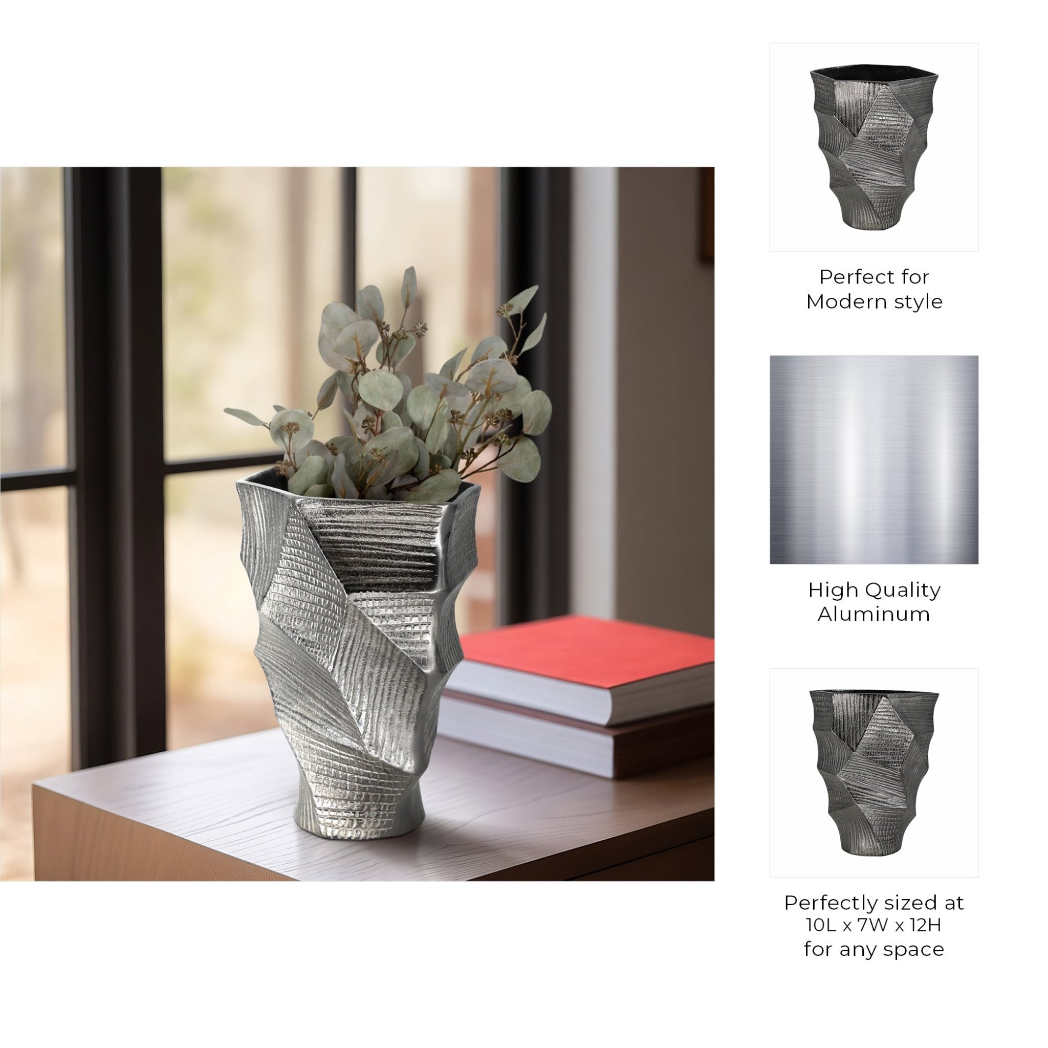 Juneau Smallgold Metal Vase Vases and Jars| Sagebrook Home
