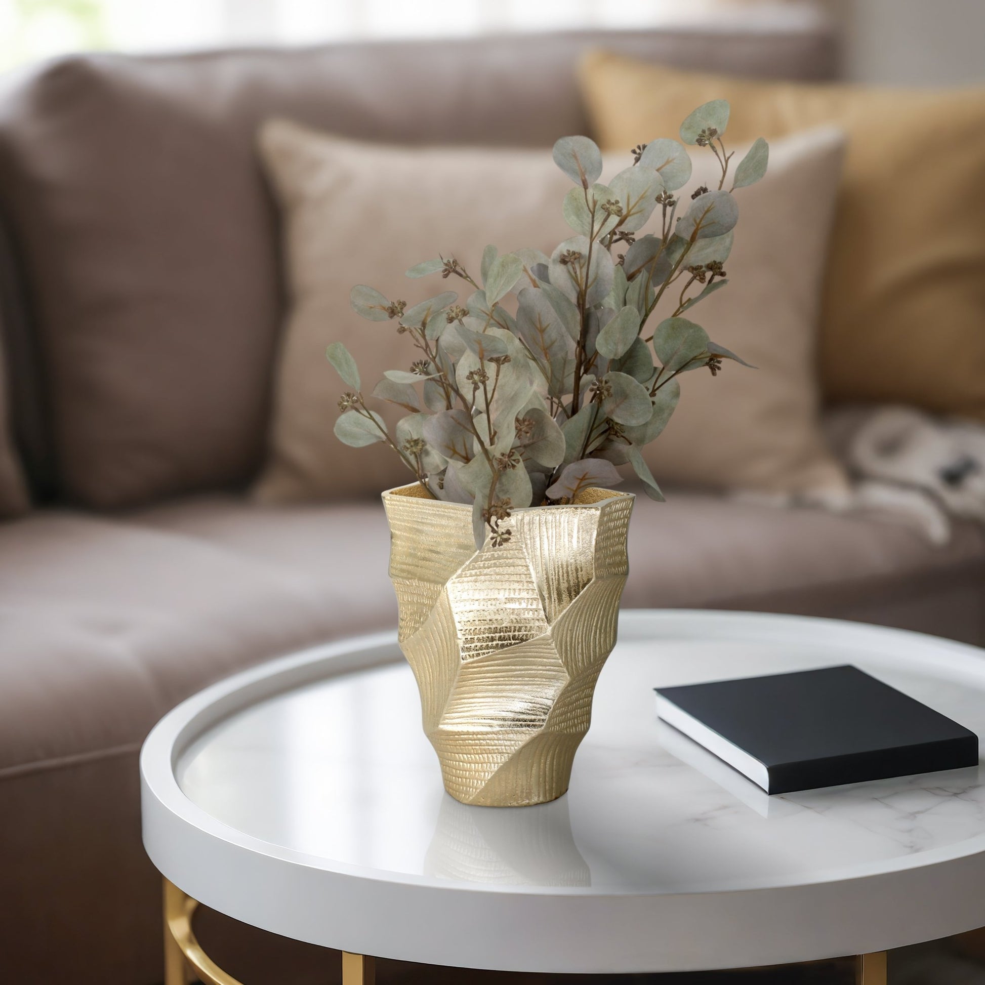 Juneau Smallgold Metal Vase Vases and Jars| Sagebrook Home
