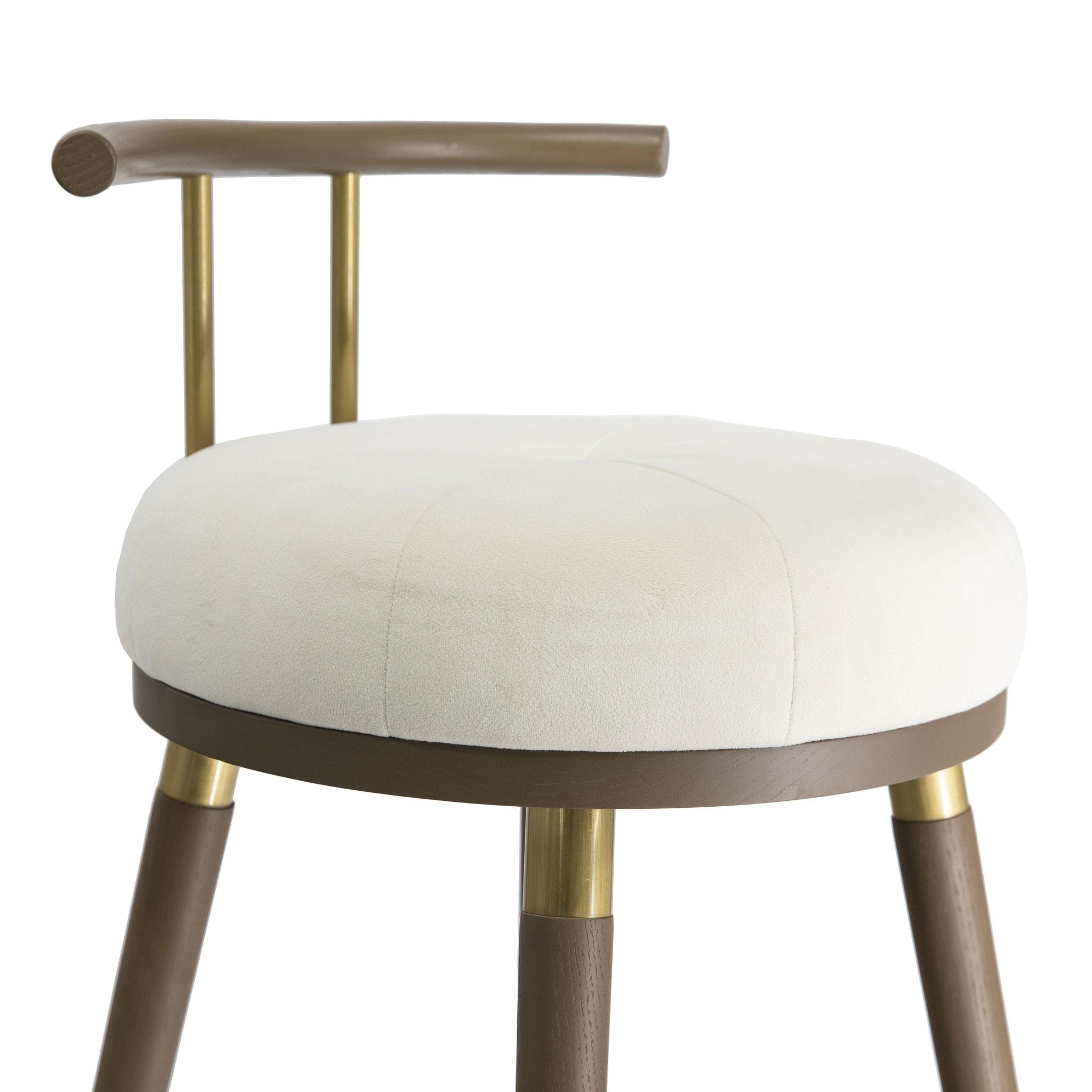Juniper Cream Velvet Barstool Stools| TOV