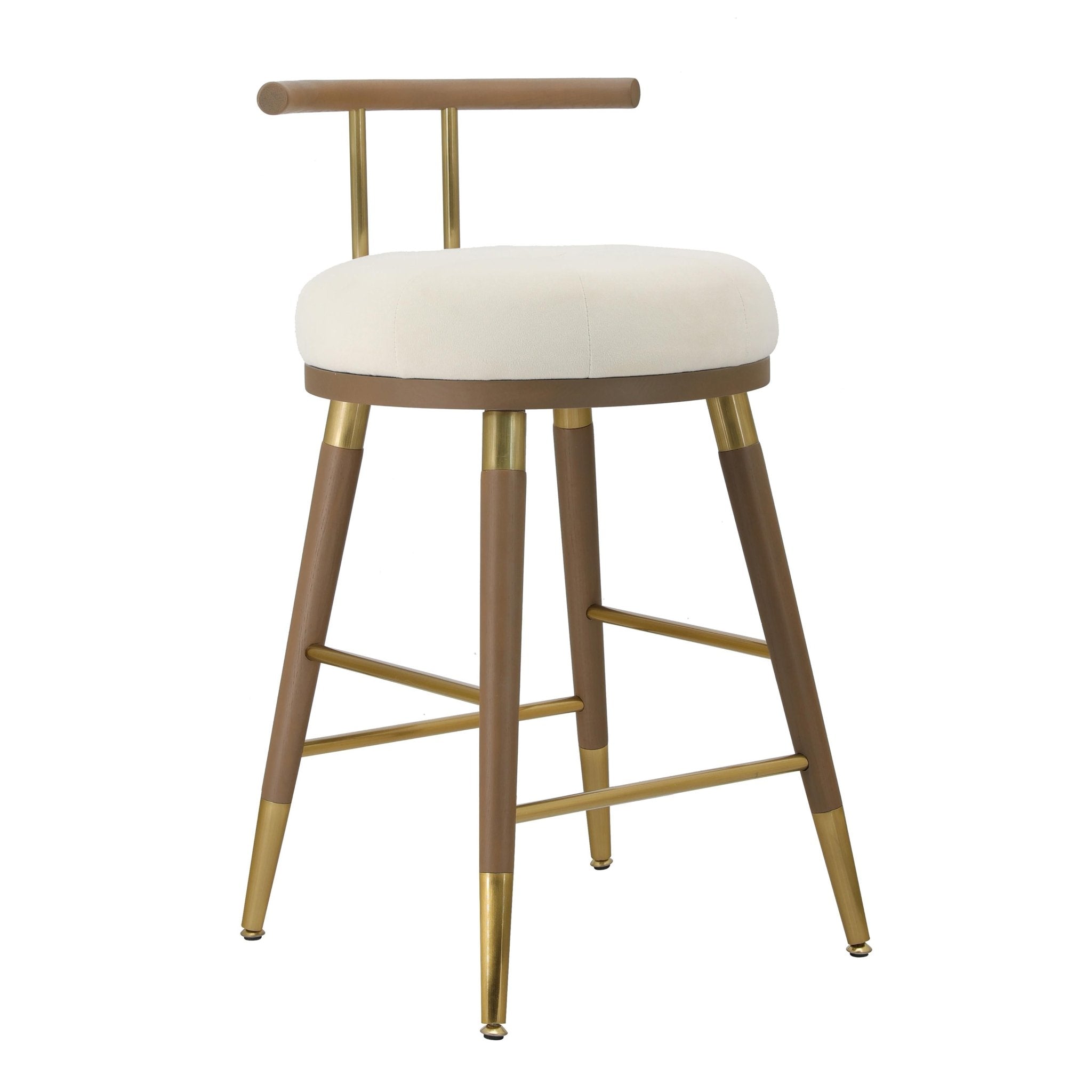 Juniper Cream Velvet Barstool Stools| TOV