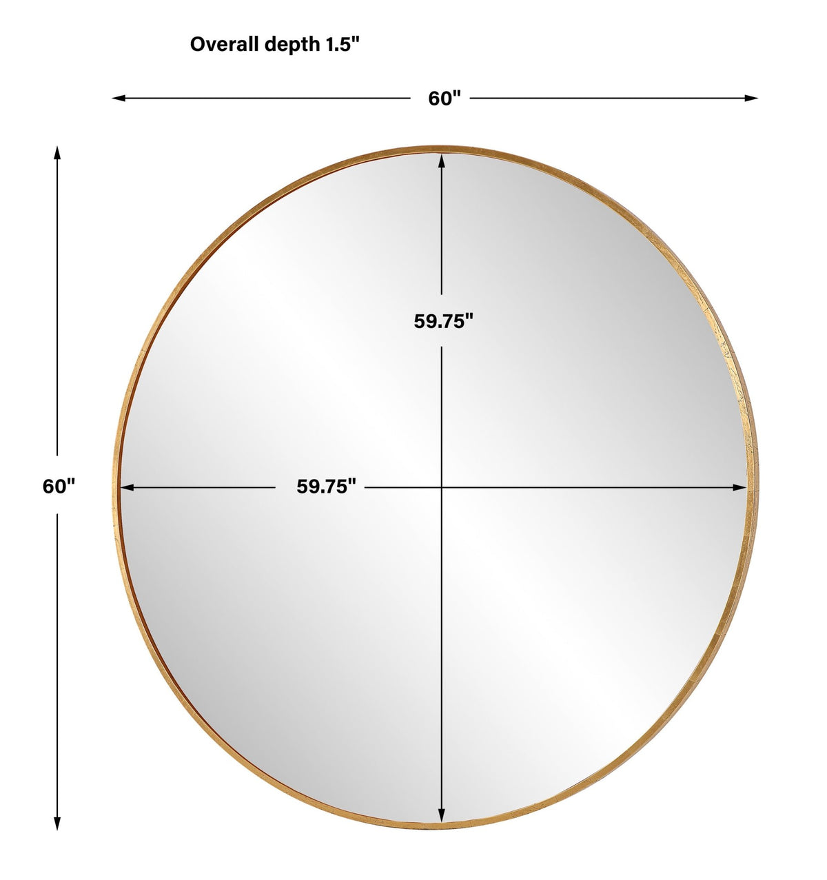 Junius Large Gold Round Mirror Table Decors| Uttermost