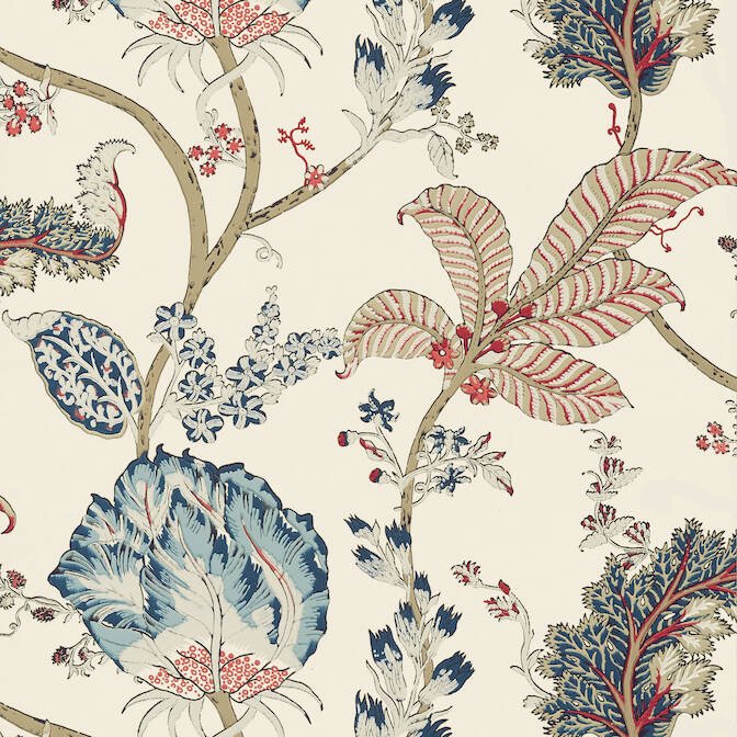 KALAMKARI VINE,Non Woven Wallpaper Wallpaper| Thibaut Design