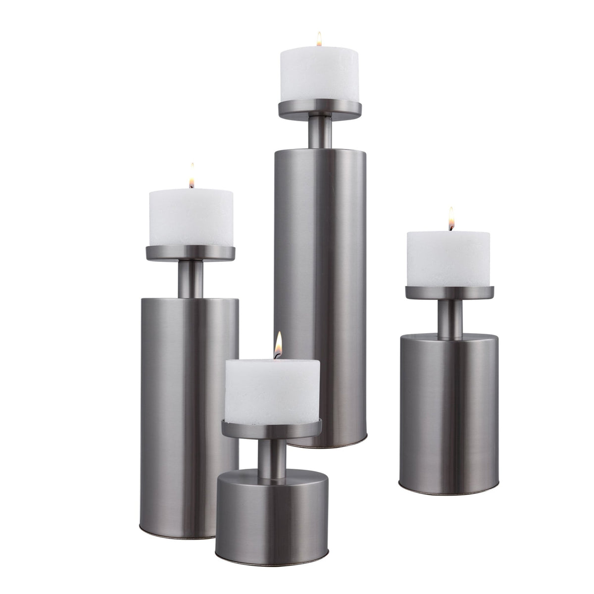 Kamdyn Silver Candleholders, S/4 Candle Holders| Uttermost