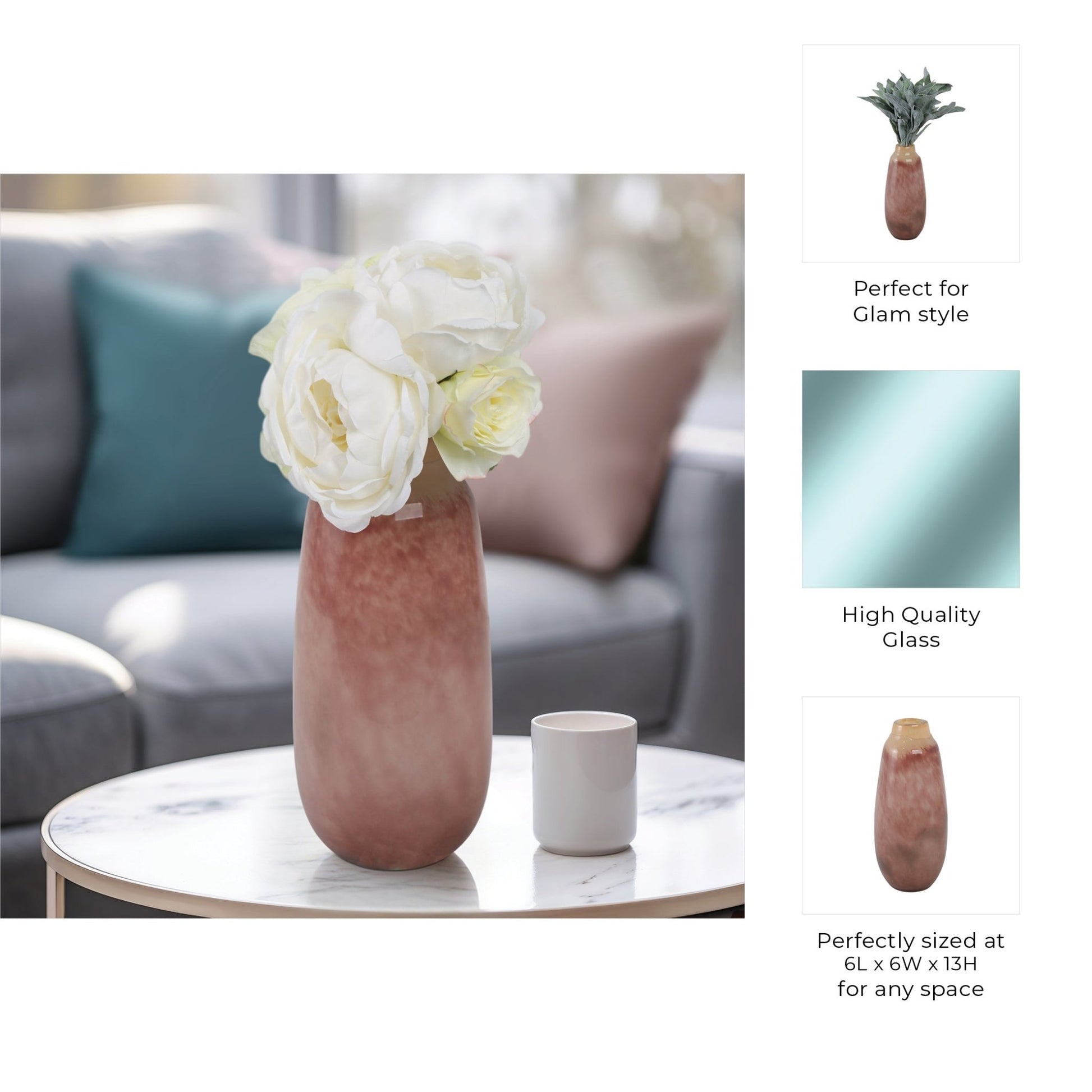 KANO MAUVE GLASS VASE Vases and Jars| Sagebrook Home