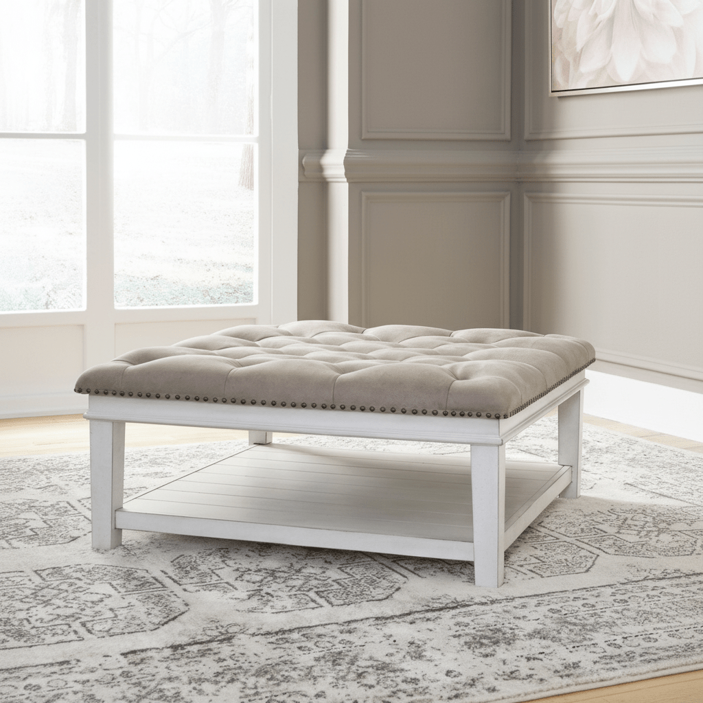 Kanwyn Upholstered Ottoman Coffee Table Coffee Tables| Ashley Homestore