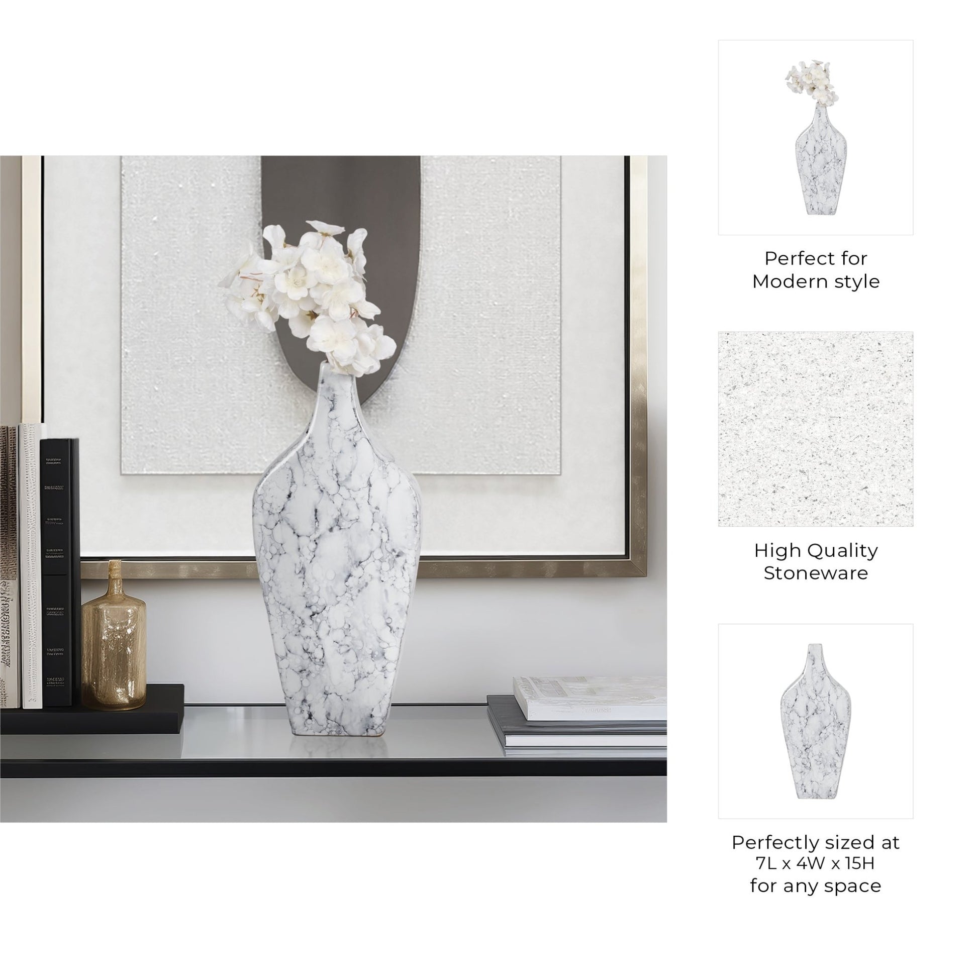 Karlin Marbled Vase Vases and Jars| Sagebrook Home