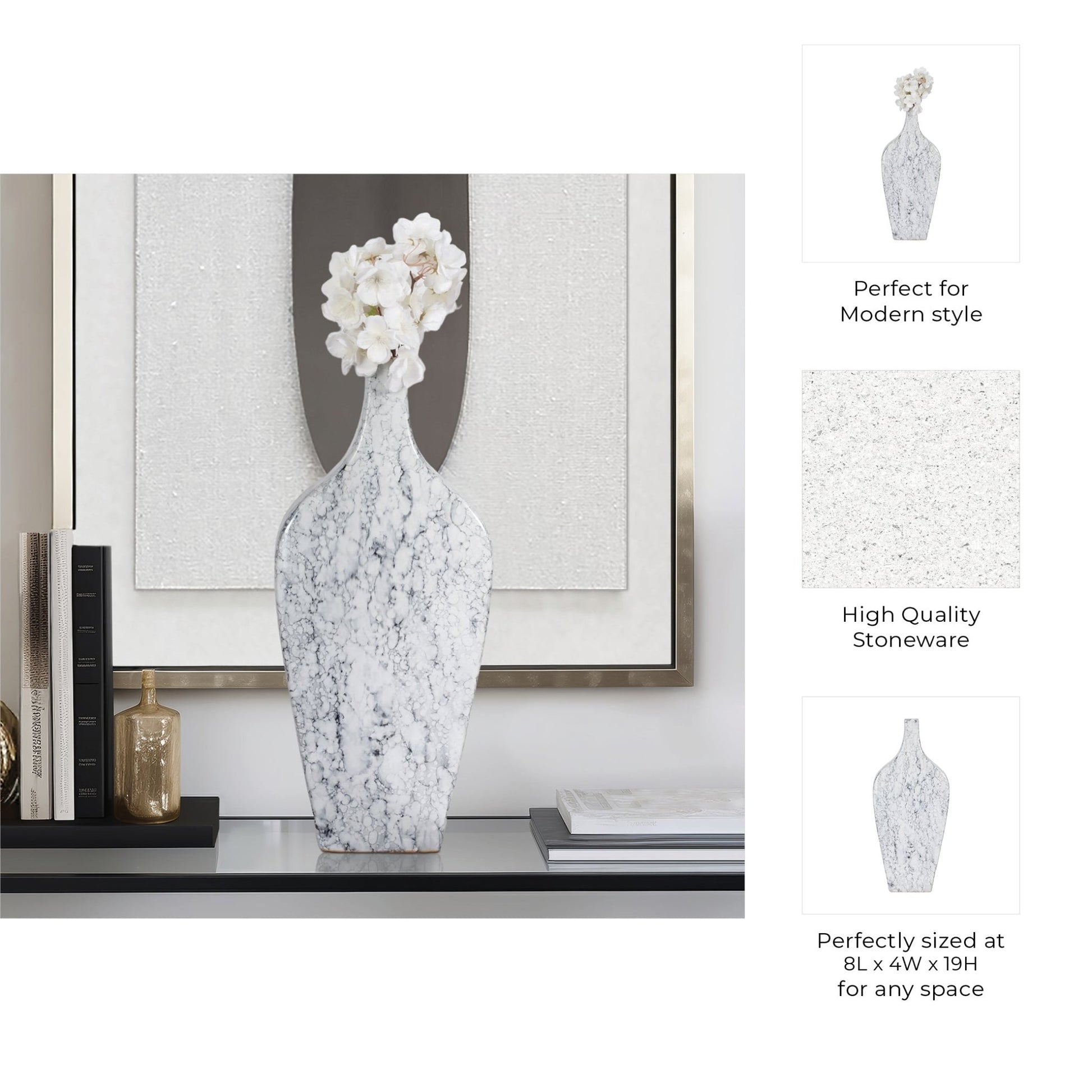 Karlin Marbled Vase Vases and Jars| Sagebrook Home