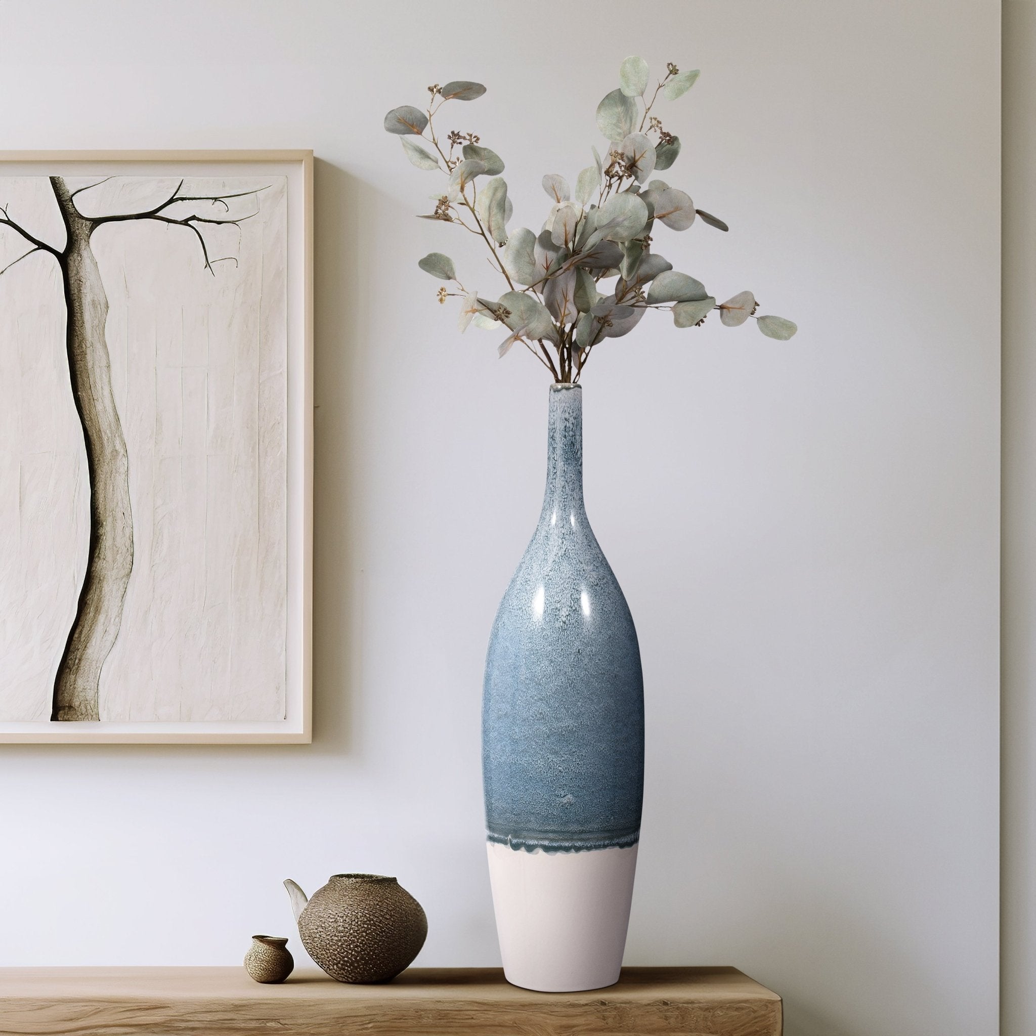 KASHION BLUE CERAMIC VASE Vases and Jars| Sagebrook Home