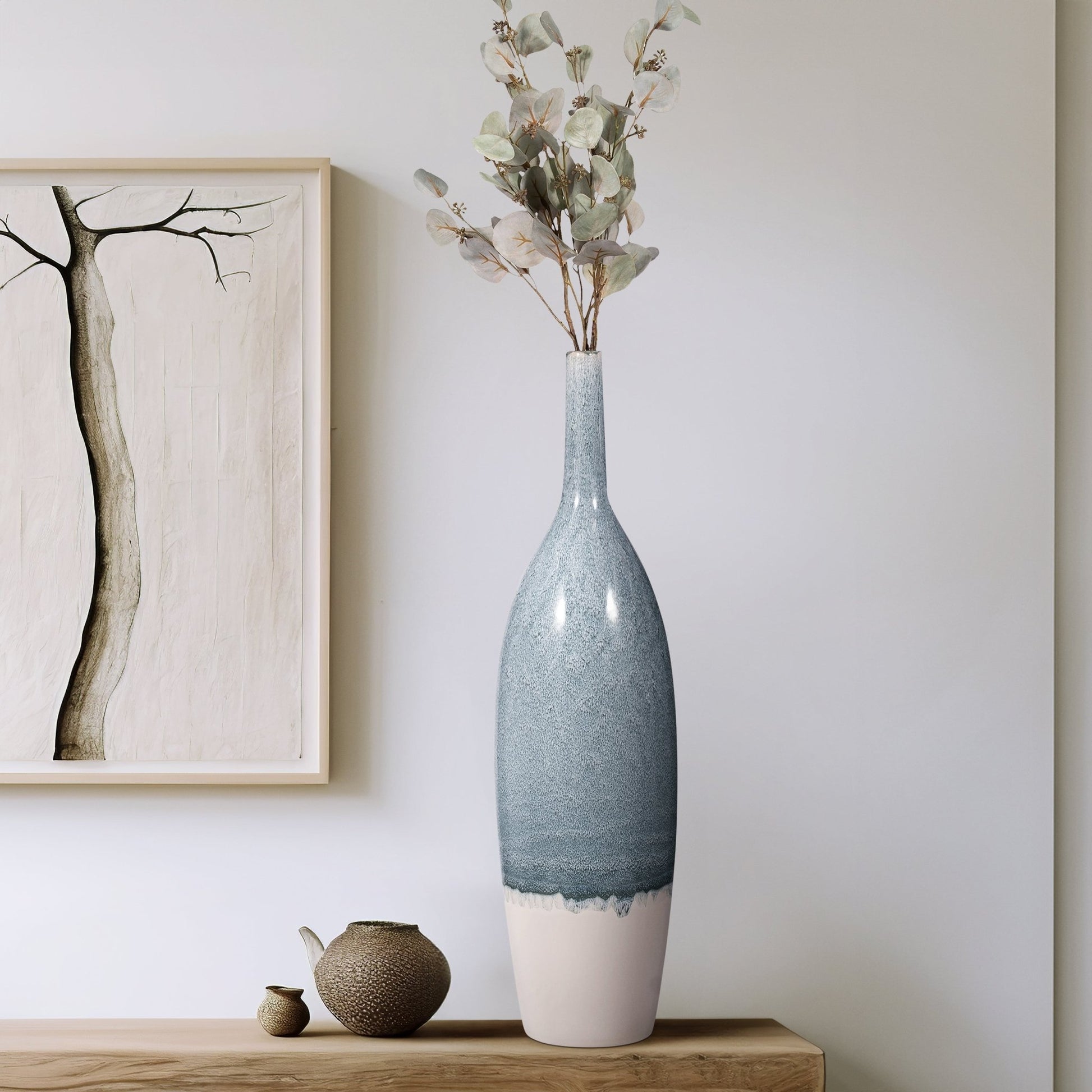 KASHION BLUE CERAMIC VASE Vases and Jars| Sagebrook Home